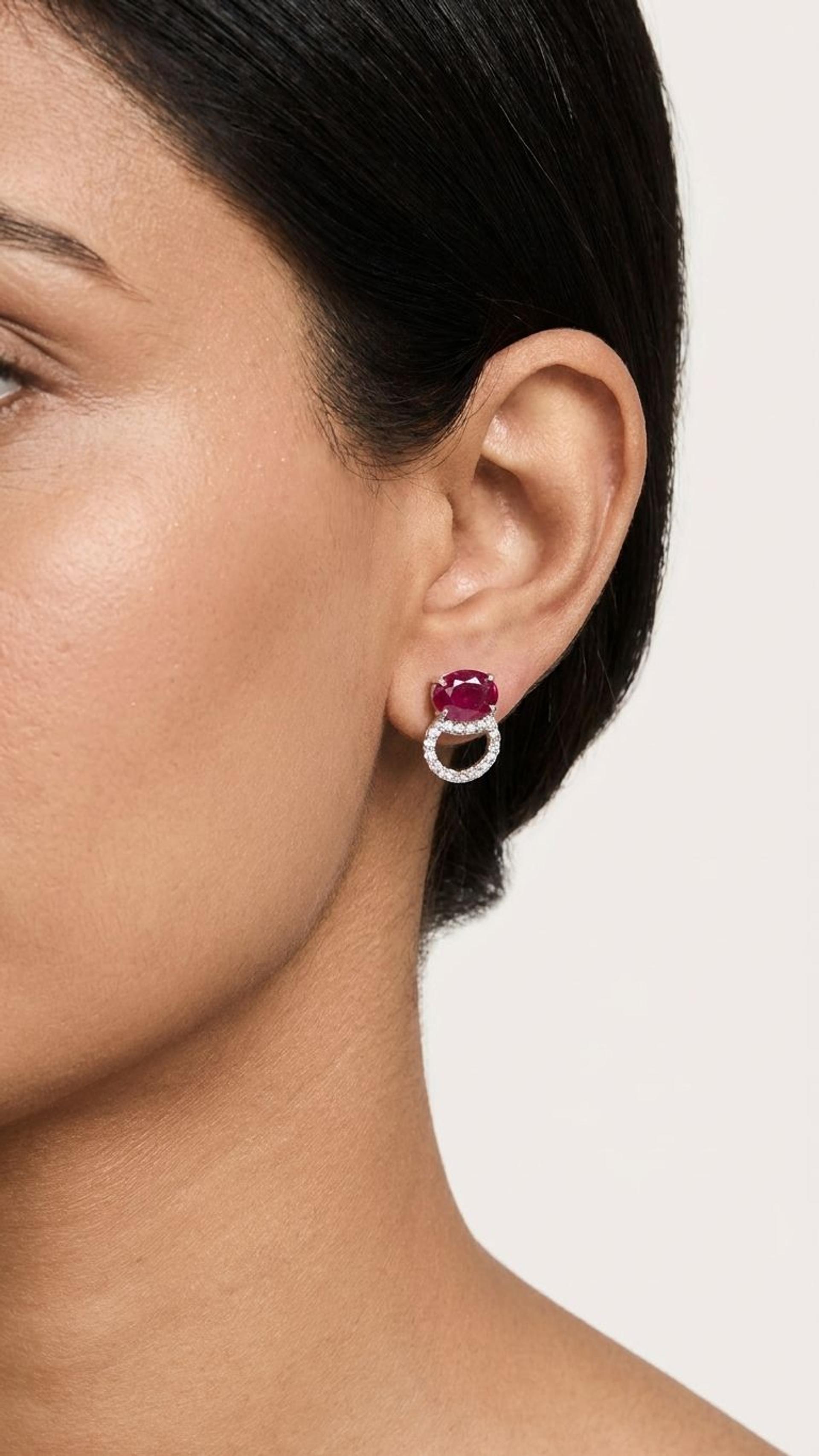 Ruby Stud view 4 — Studs in 92.5 Sterling Silver