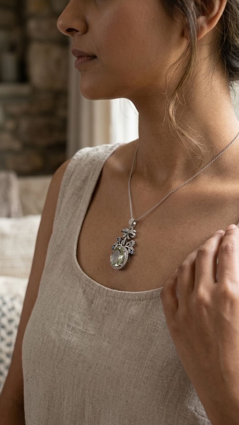 Tourmaline Pendant view 3 — Pendants in 92.5 Sterling Silver