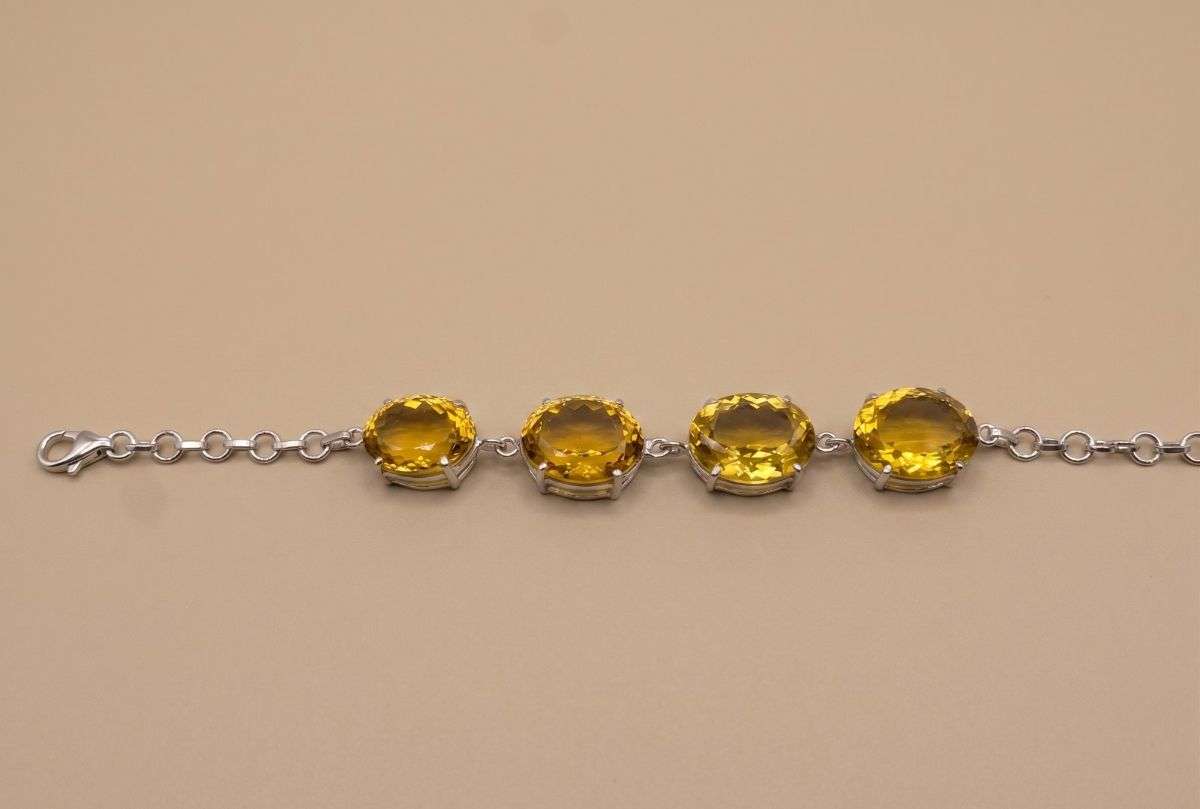 Honey Quartz Bracelet in 92.5 sterling silver by Surya Jewellers Jaipur