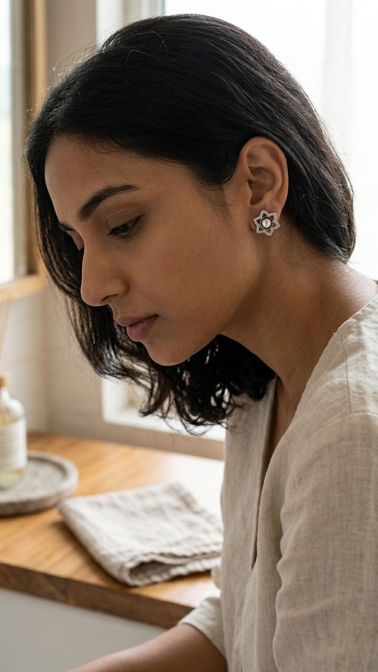 Silver Stud view 2 — Studs in 92.5 Sterling Silver