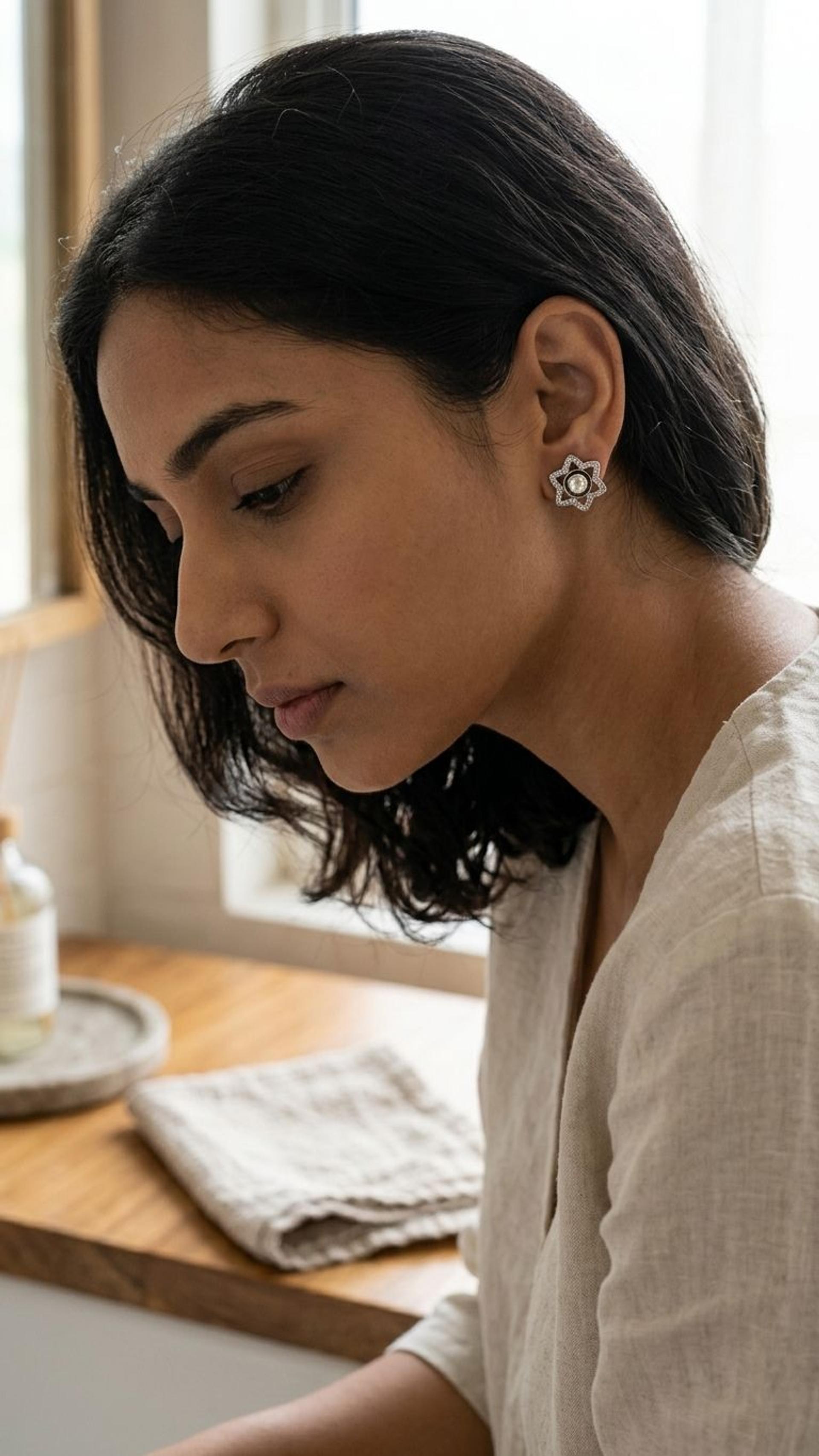 Silver Stud view 2 — Studs in 92.5 Sterling Silver