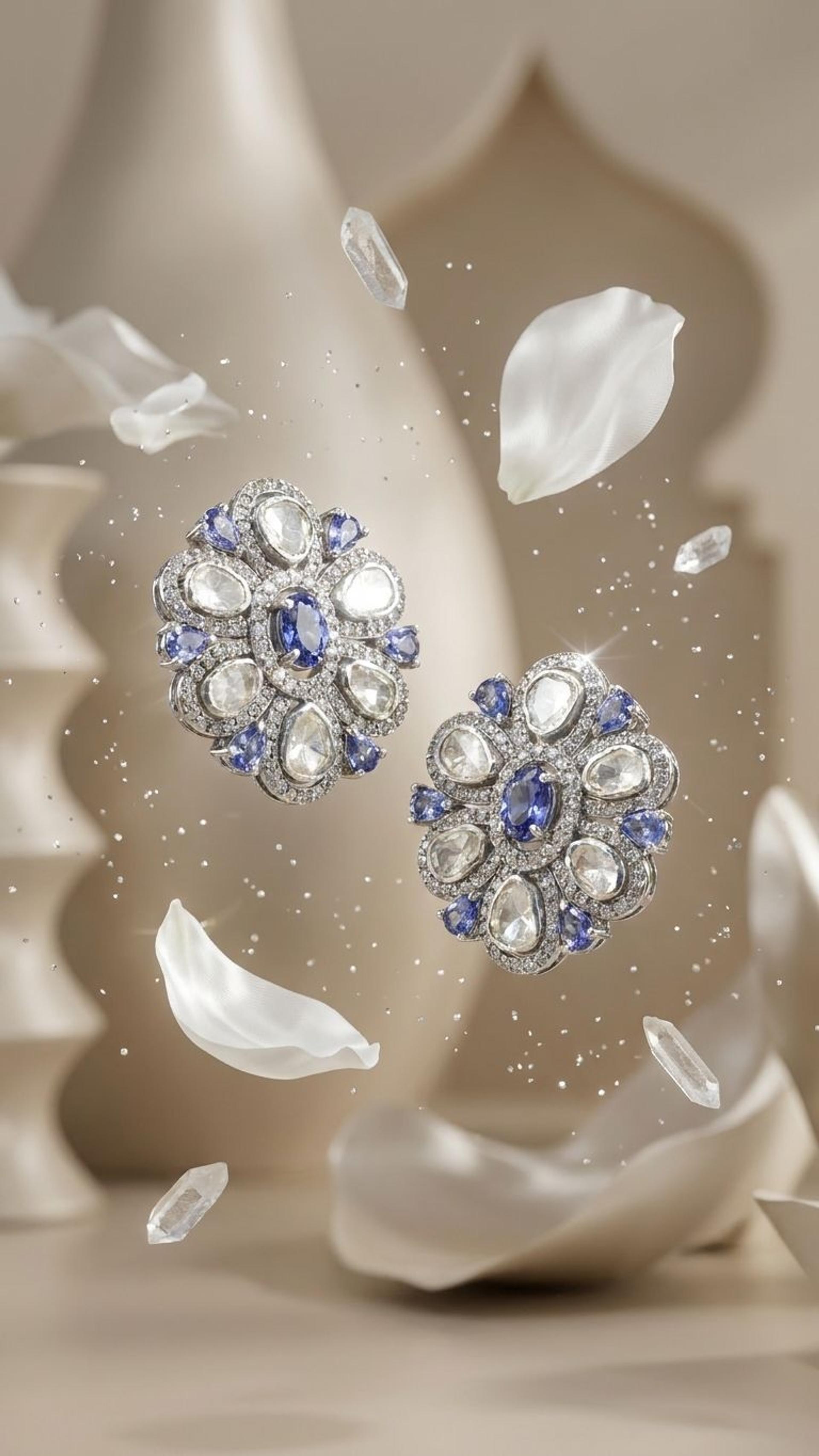 Tanzanite Stud view 2 — Studs in 92.5 Sterling Silver