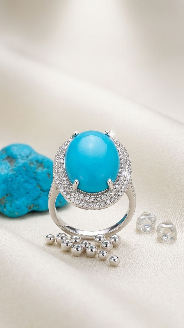 Turquoise Ring view 3 — Rings in 92.5 Sterling Silver