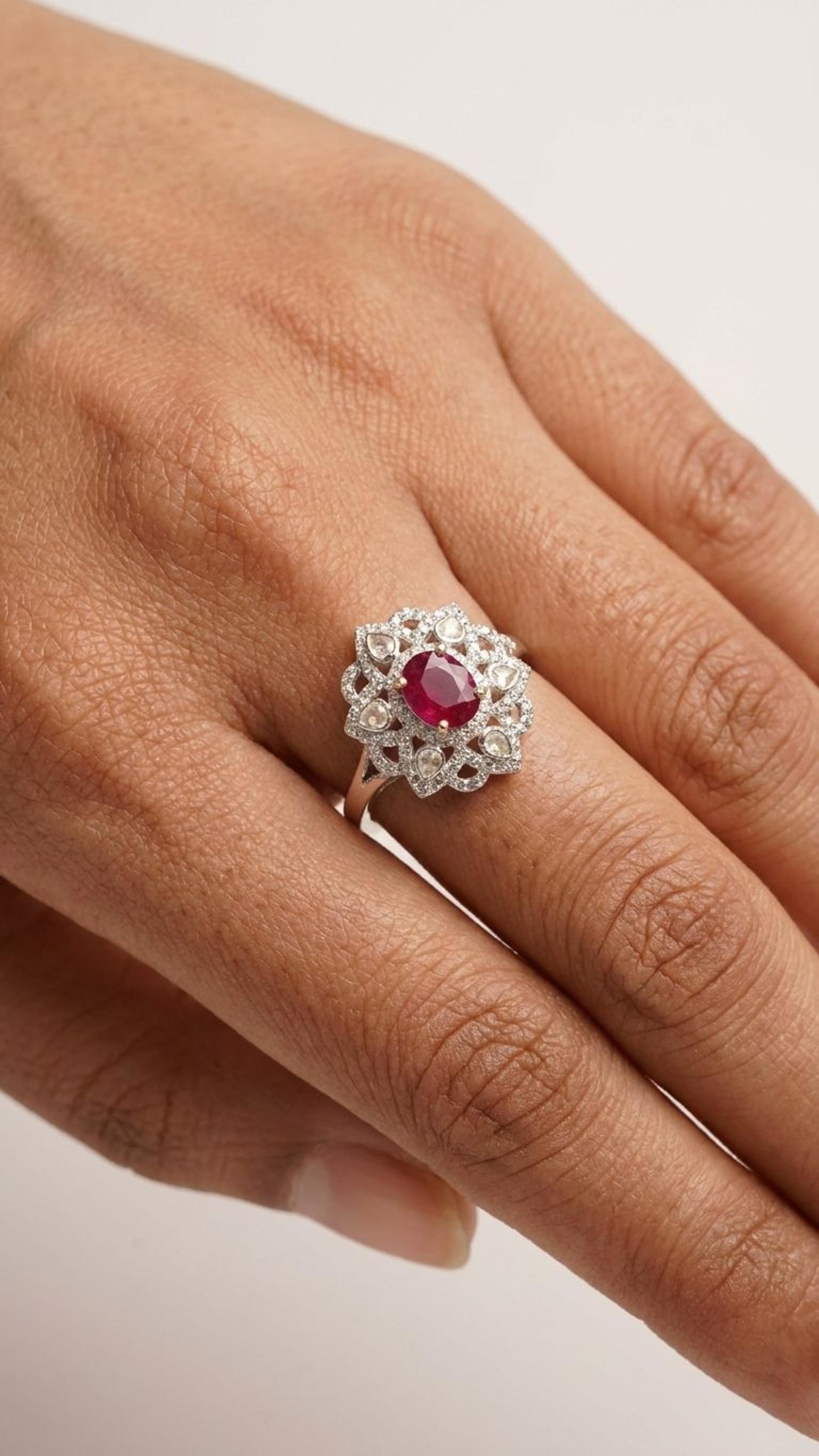 Ruby Ruby Ring in 92.5 Sterling Silver — Surya Jewellers Jaipur