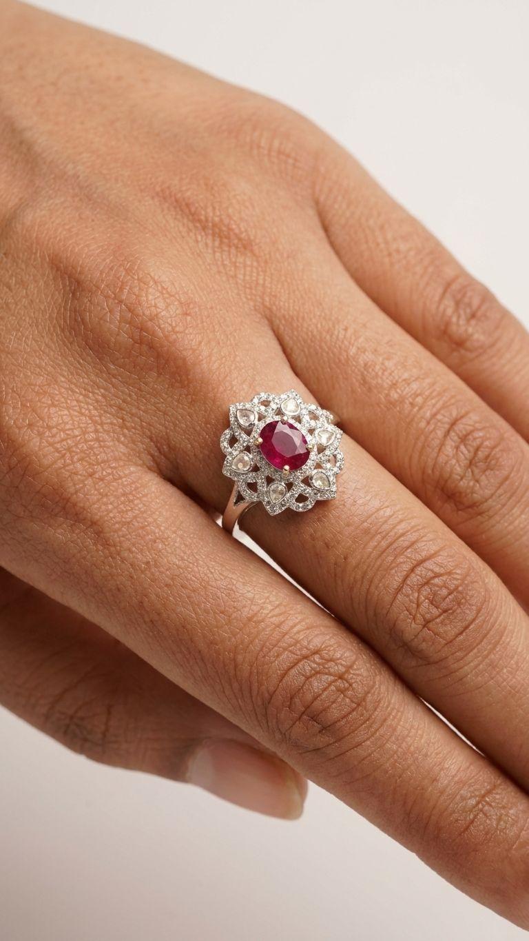 Ruby Ruby Ring in 92.5 Sterling Silver — Surya Jewellers Jaipur
