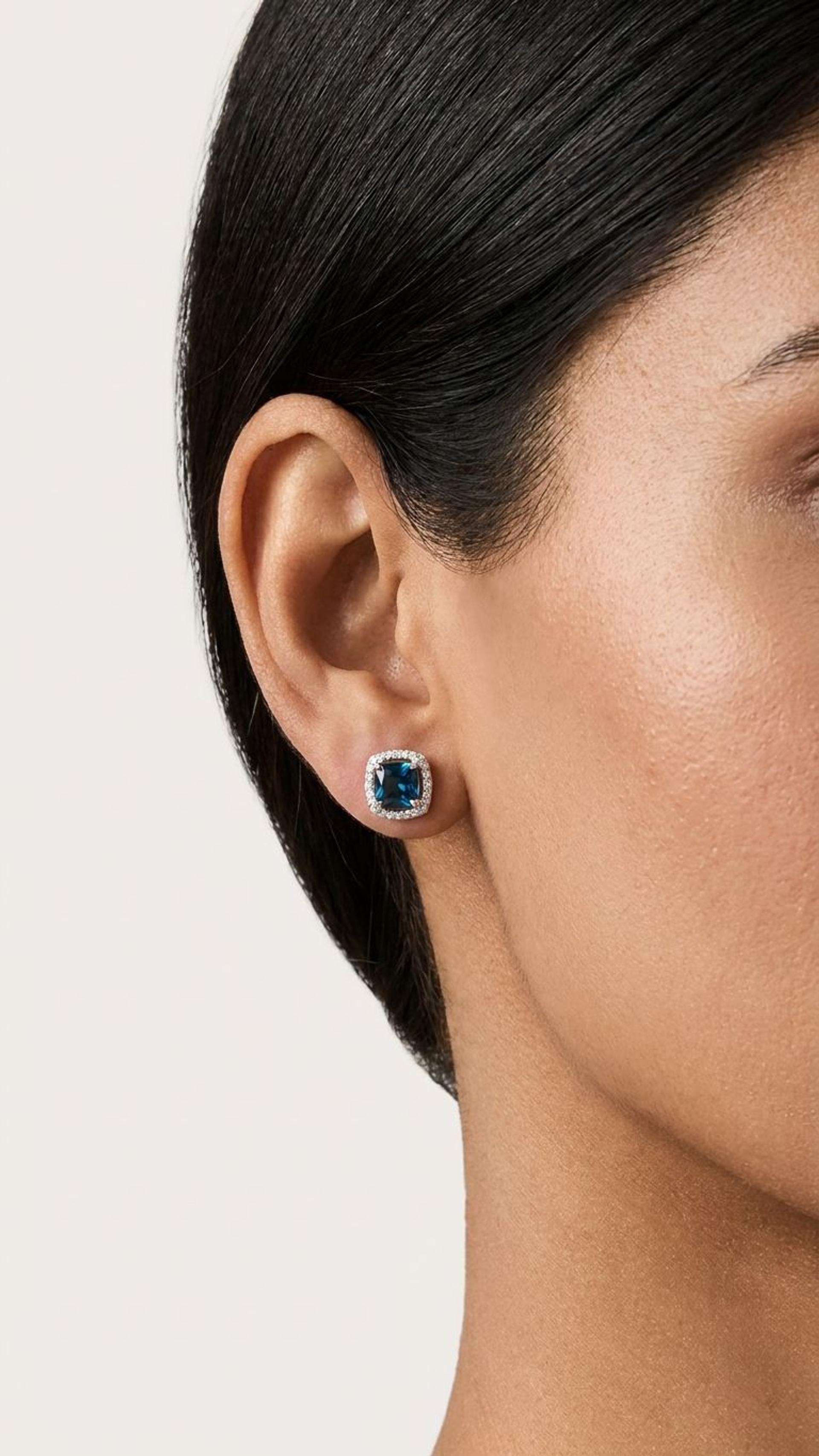 Landon Topas Stud view 4 — Studs in 92.5 Sterling Silver