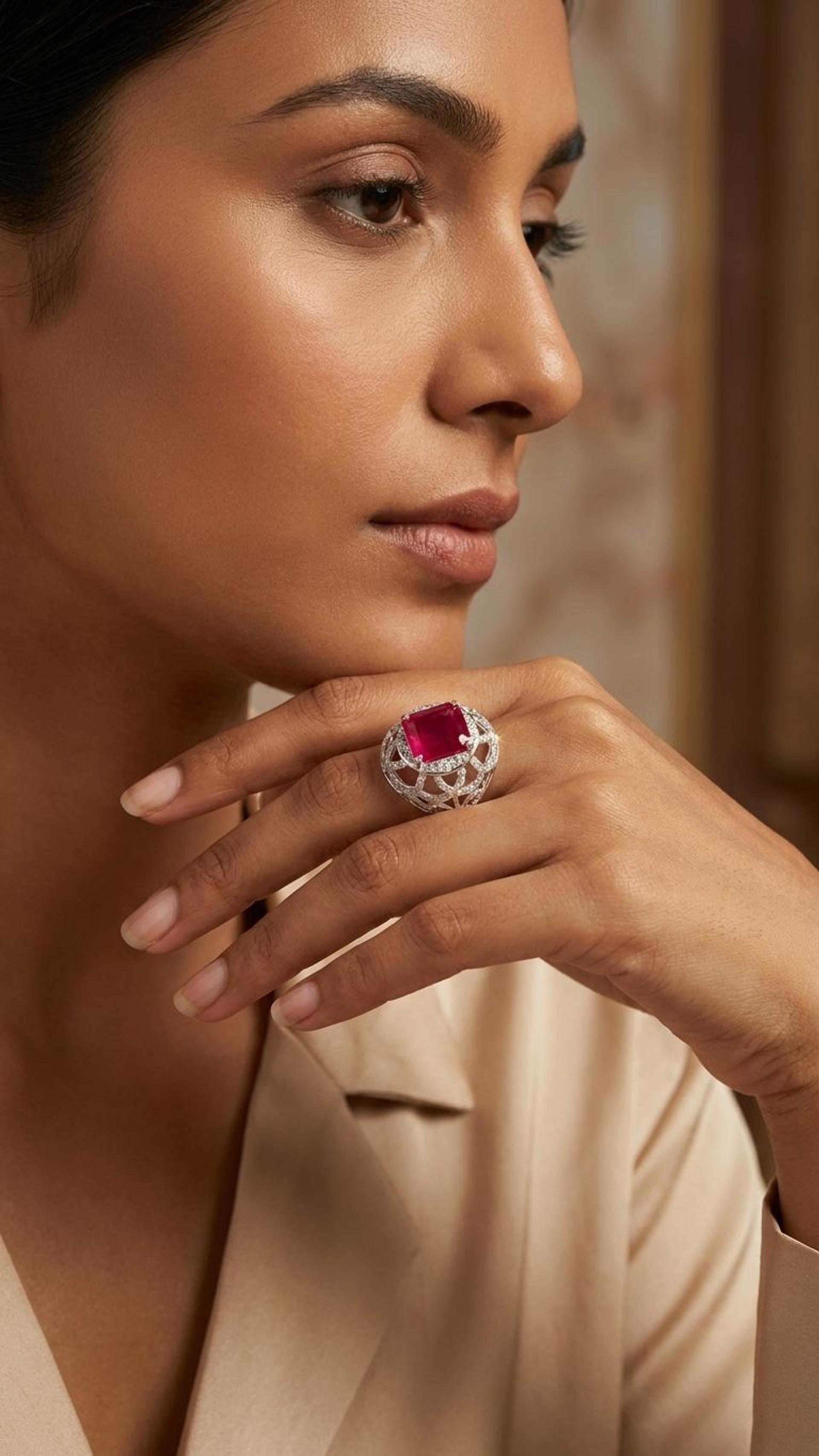 Ruby Ring view 2 — Rings in 92.5 Sterling Silver