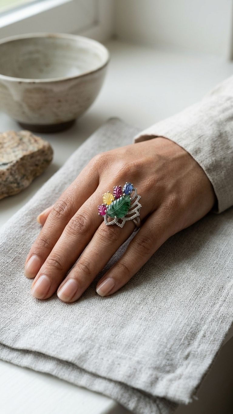 Multi Sapphire Ring view 2 — Rings in 92.5 Sterling Silver