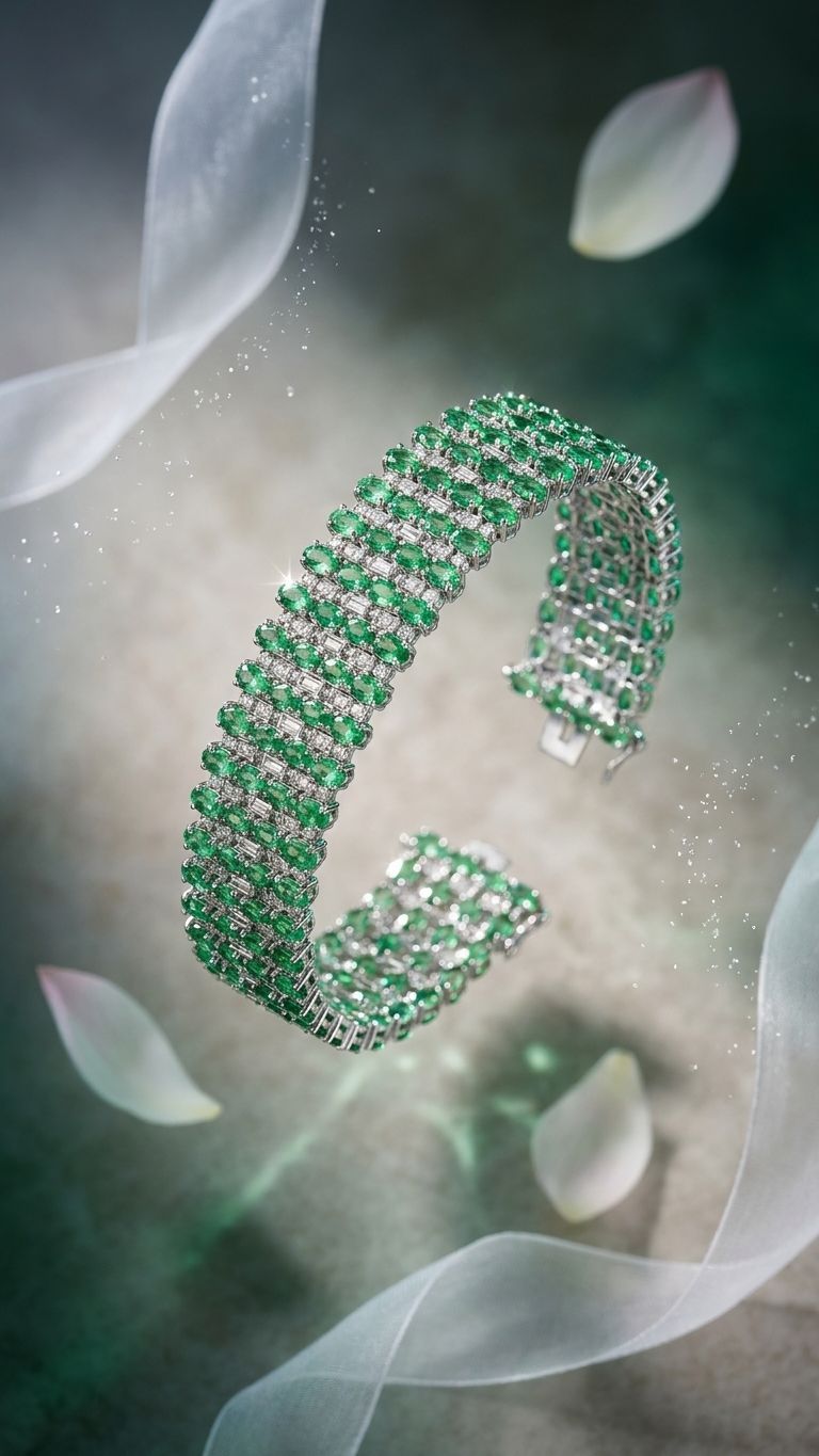 Tsavorite Bracelet view 3 — Bracelets in 92.5 Sterling Silver