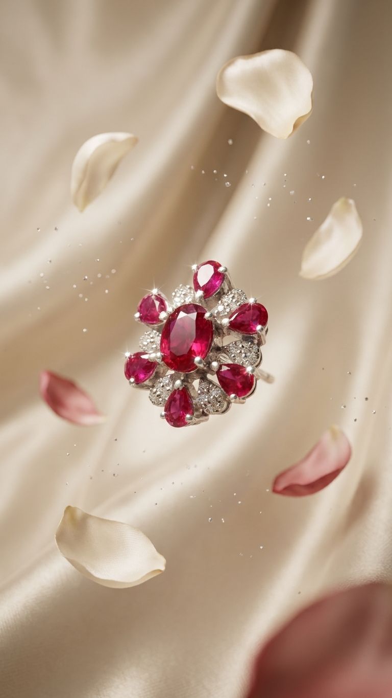 Ruby Stud view 2 — Studs in 92.5 Sterling Silver