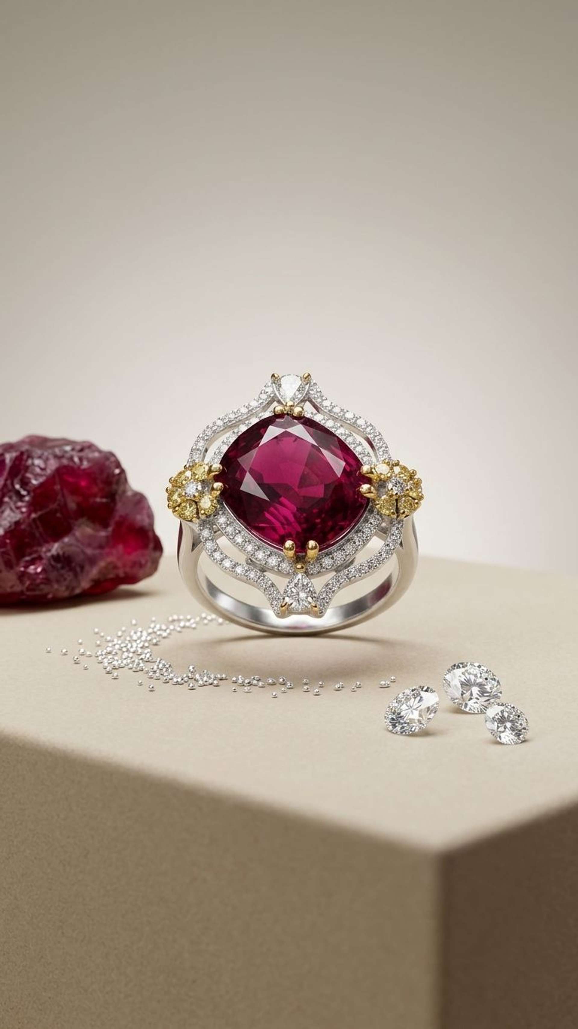 Ruby Lite Ring in 92.5 sterling silver by Surya Jewellers Jaipur
