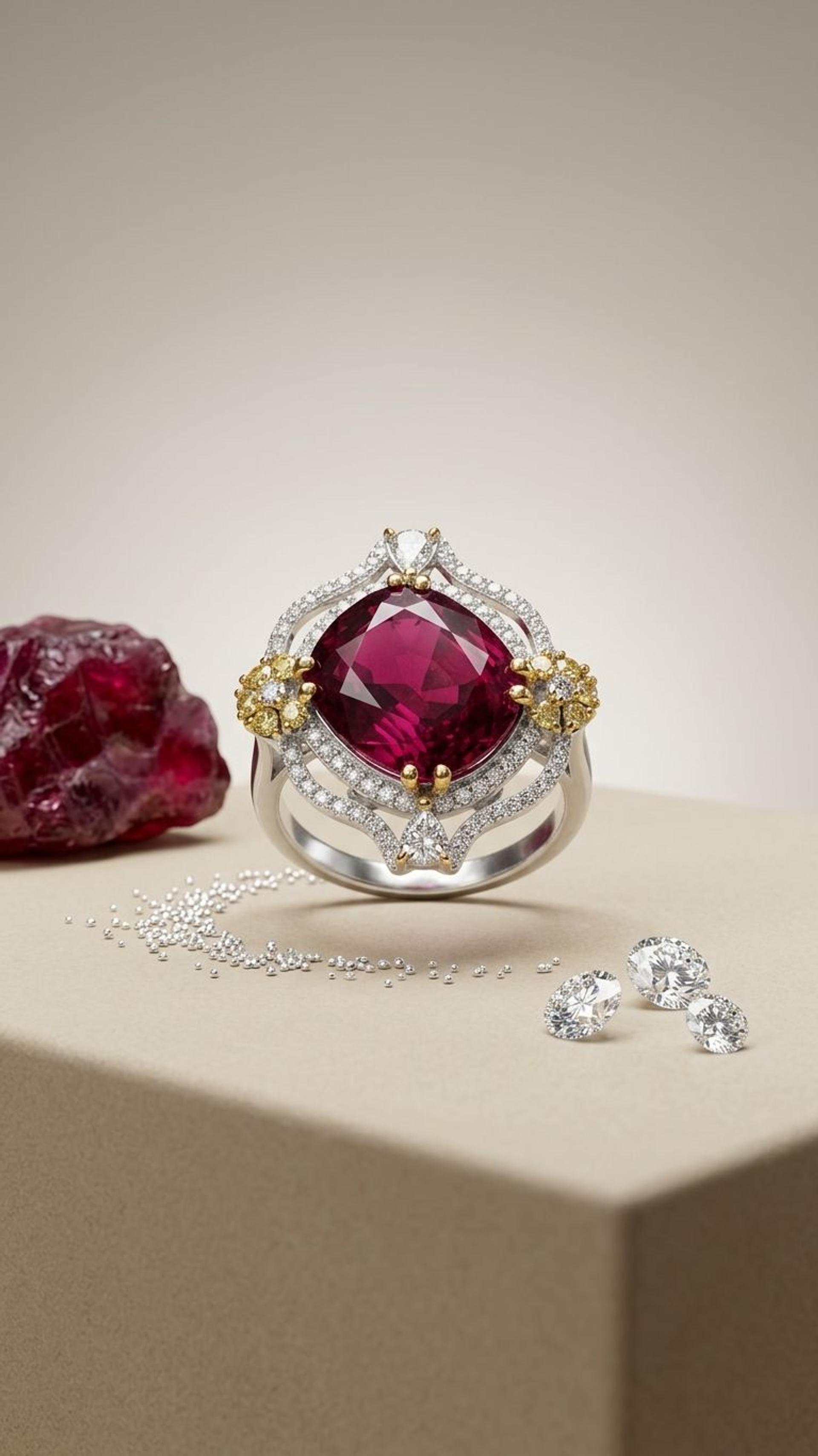 Ruby Ruby Lite Ring in 92.5 Sterling Silver — Surya Jewellers Jaipur