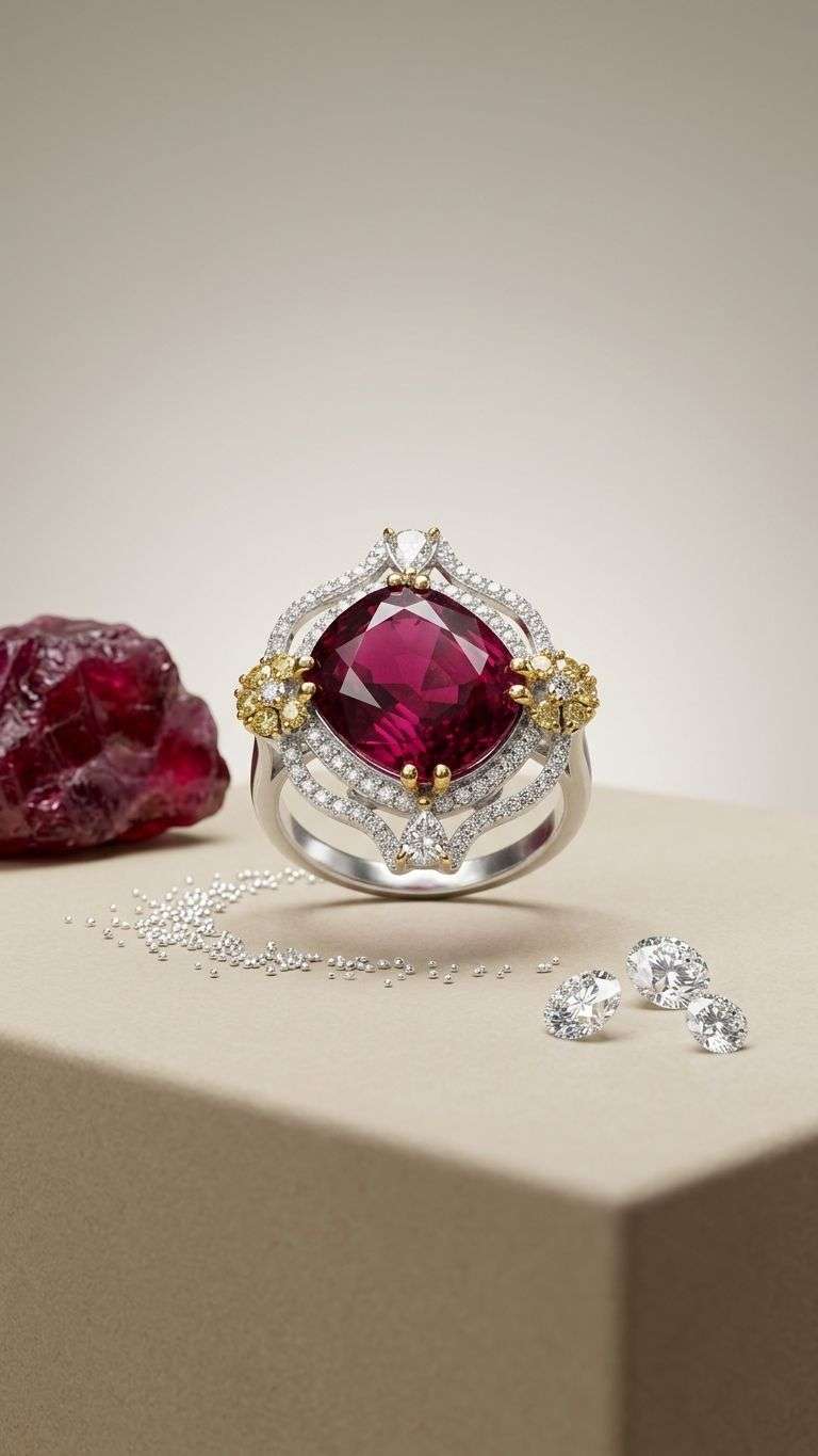 Ruby Lite Ring in 92.5 sterling silver by Surya Jewellers Jaipur