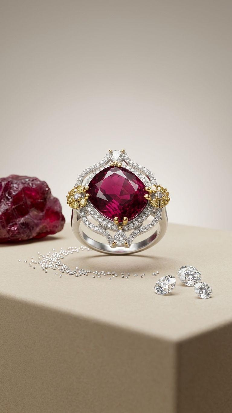 Ruby Ruby Lite Ring in 92.5 Sterling Silver — Surya Jewellers Jaipur
