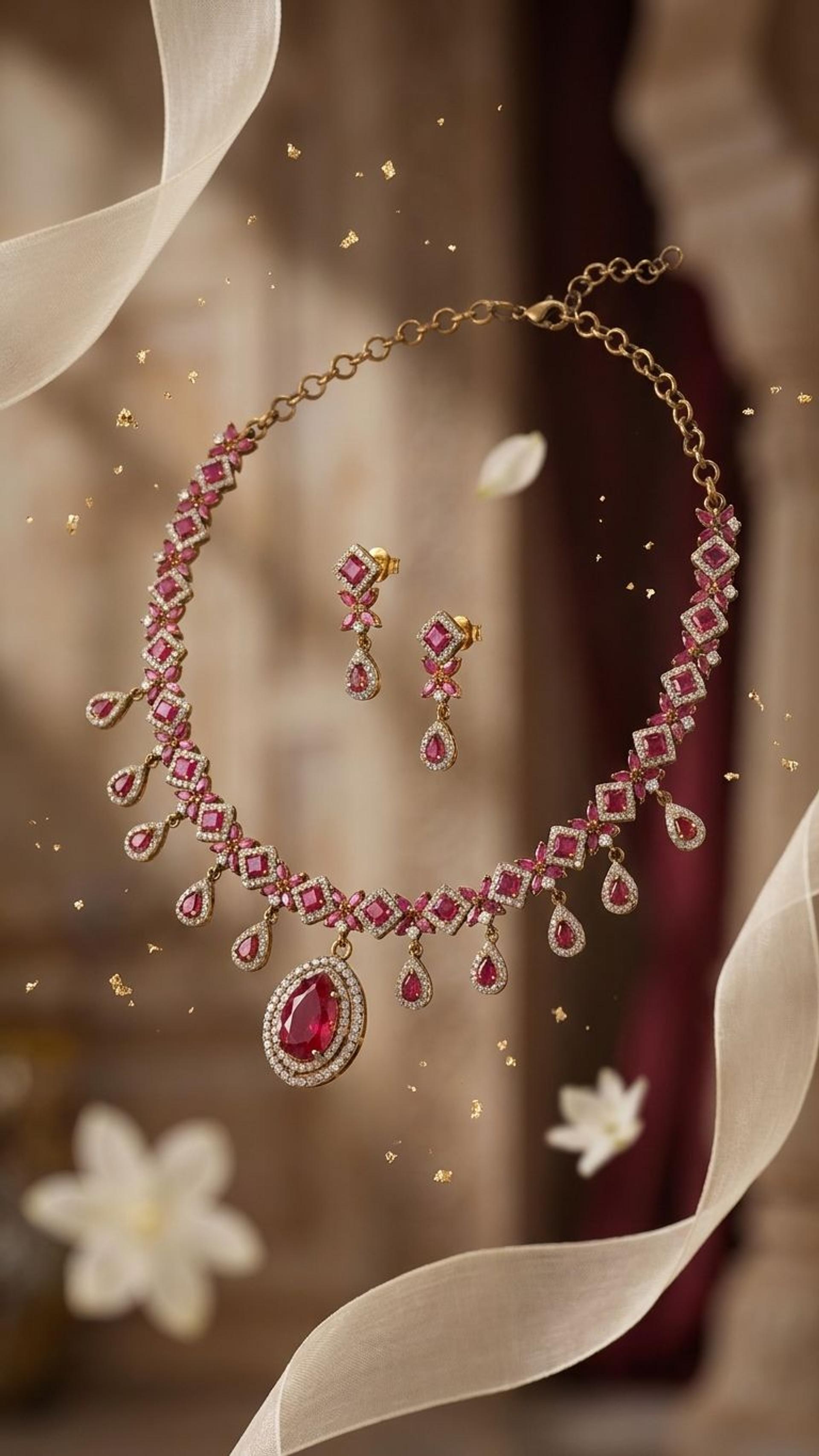 Ruby Necklace view 3 — Necklaces in 92.5 Sterling Silver