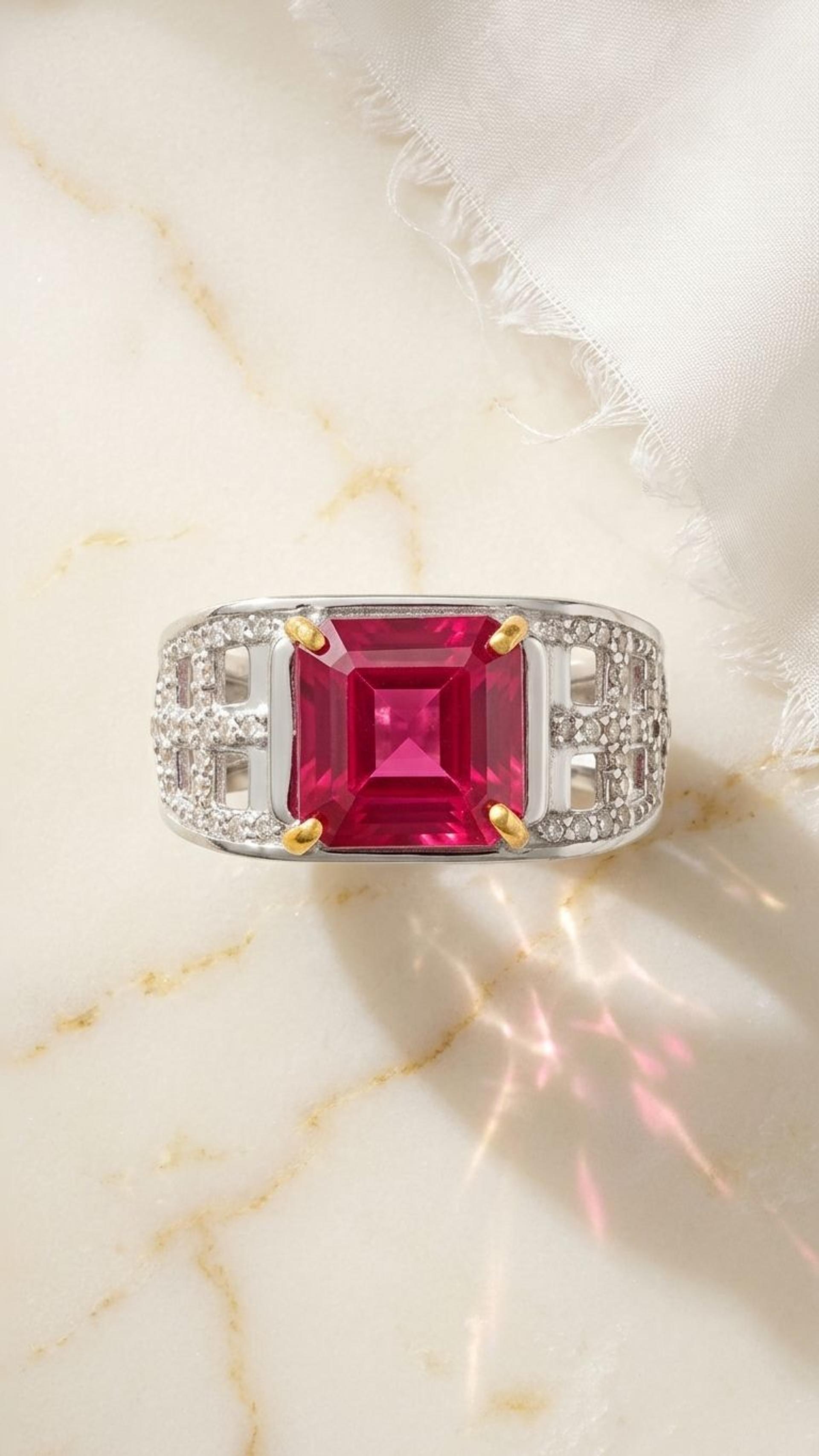 Ruby Ring view 3 — Rings in 92.5 Sterling Silver