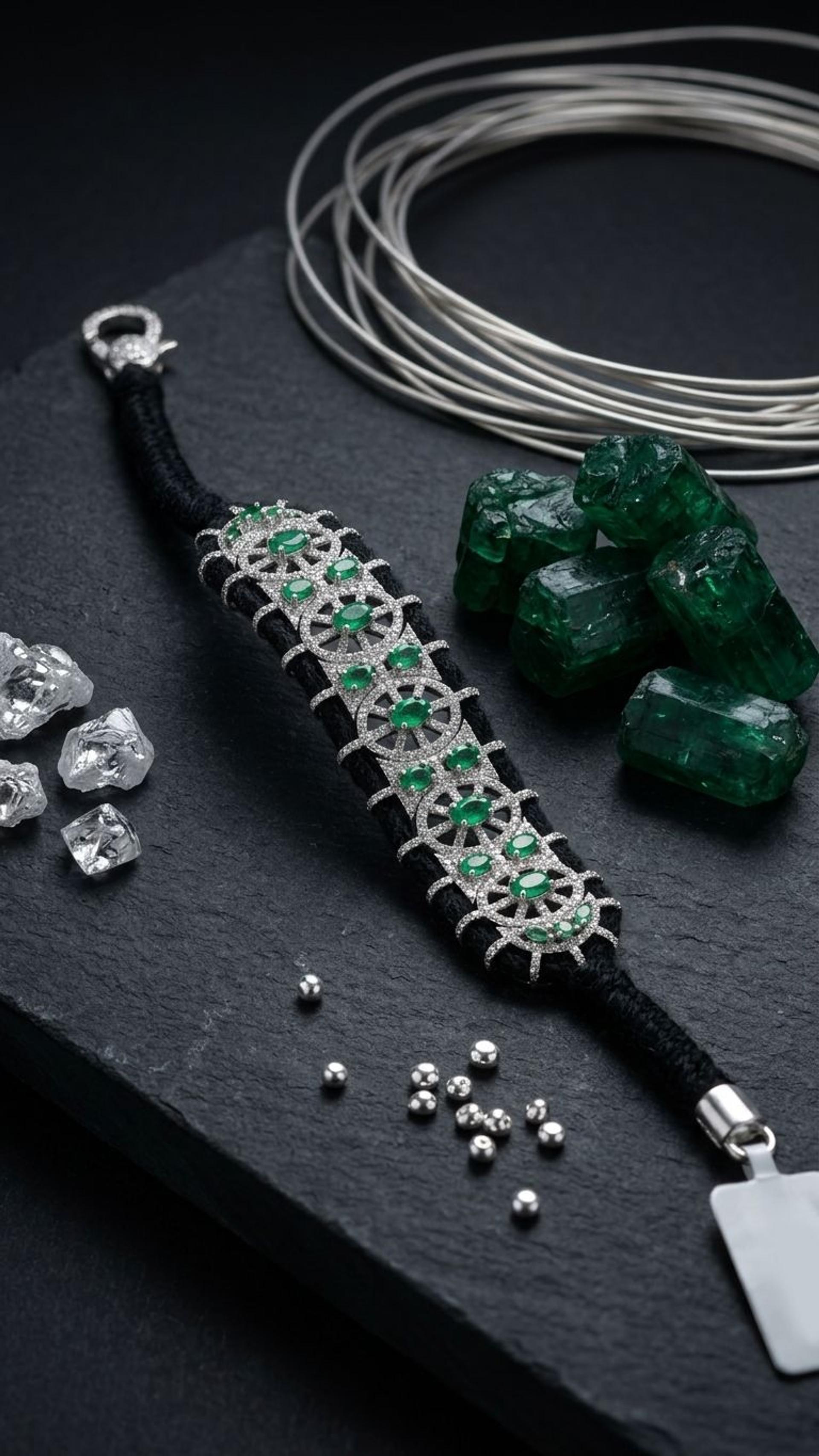 Emerald Bracelet view 2 — Bracelets in 92.5 Sterling Silver