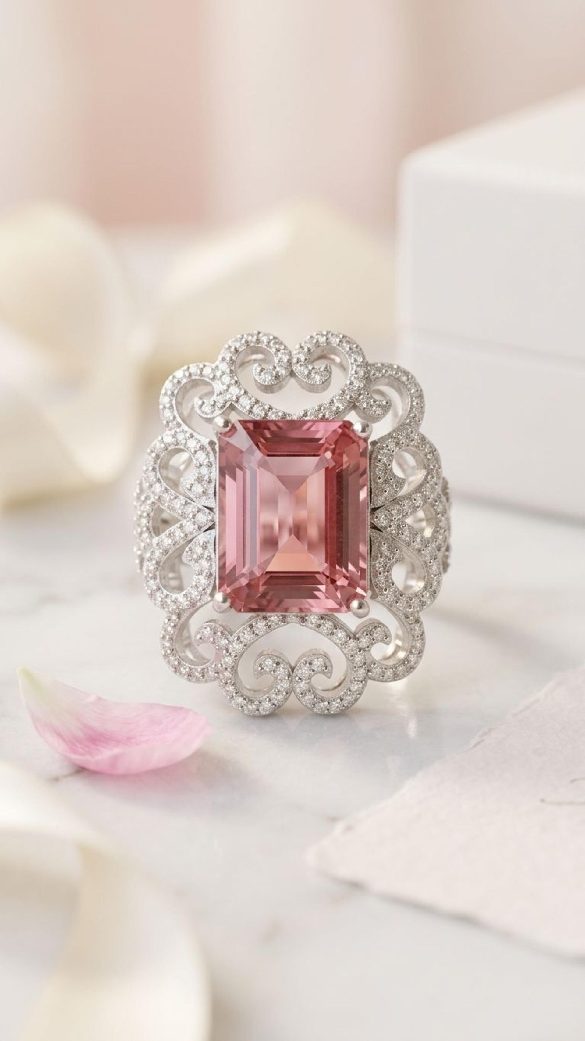 Tourmaline Ring view 3 — Rings in 92.5 Sterling Silver