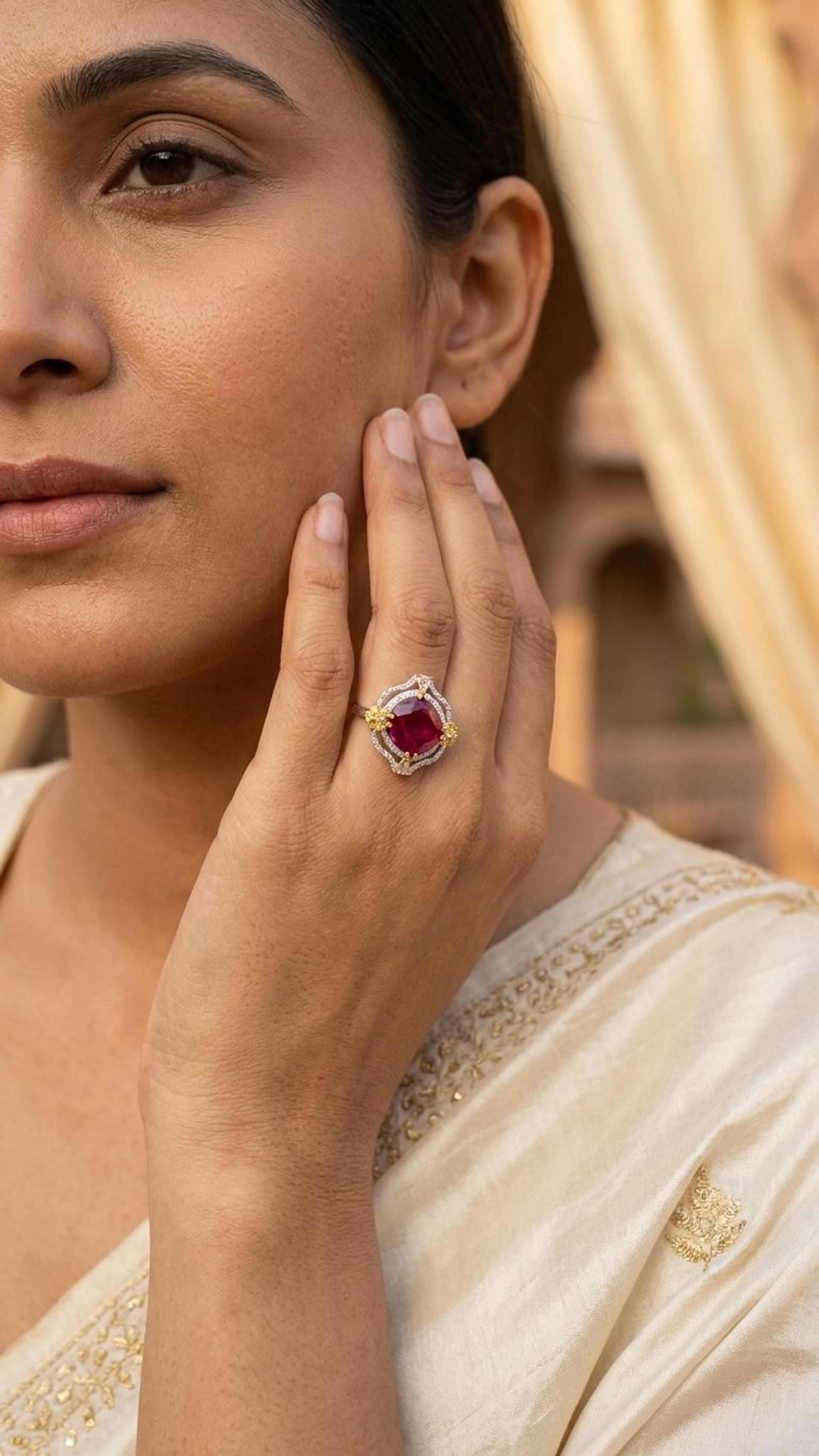 Ruby Lite Ring view 3 — Rings in 92.5 Sterling Silver