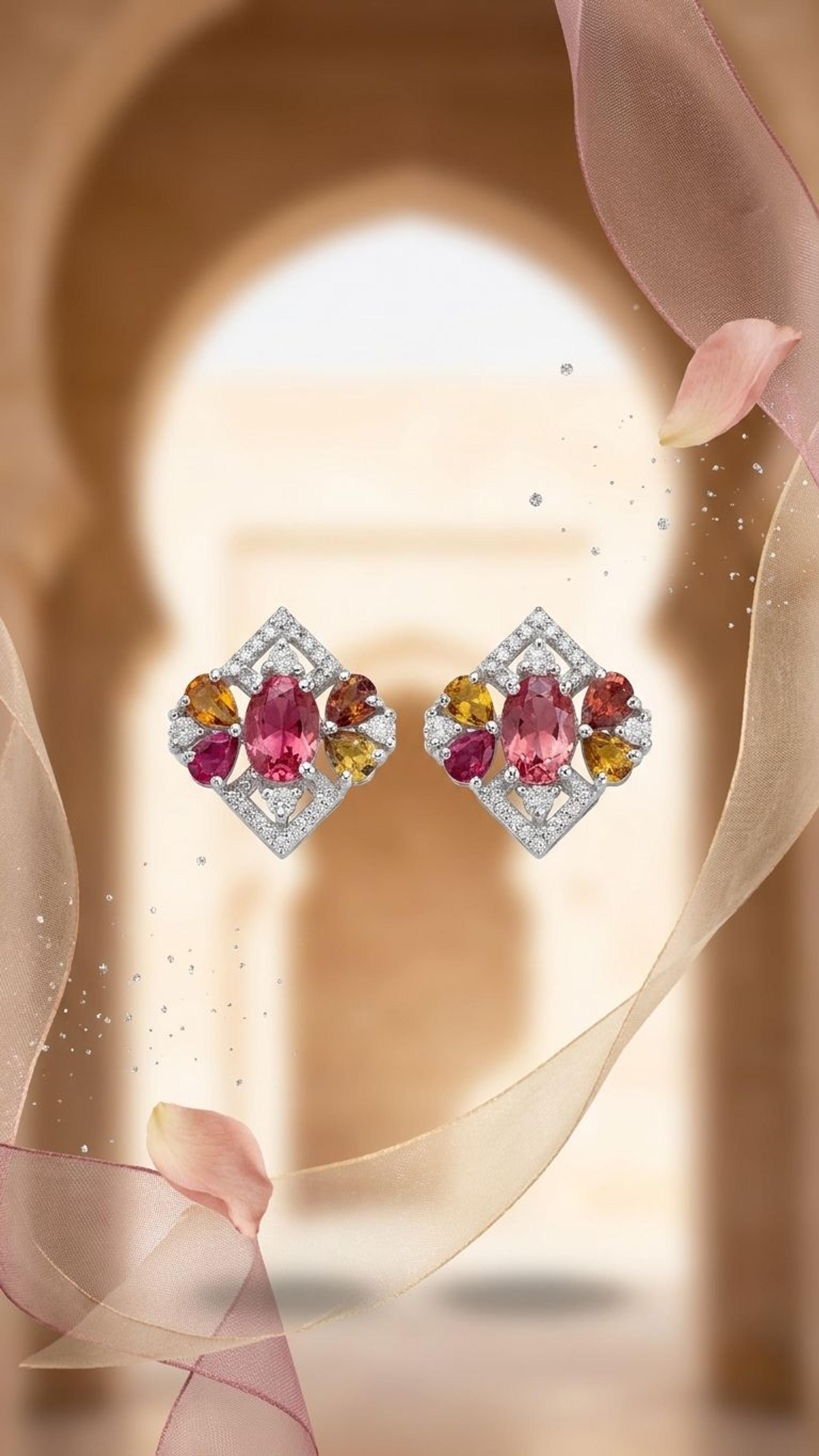Tourmaline Tourmaline Stud in 92.5 Sterling Silver — Surya Jewellers Jaipur