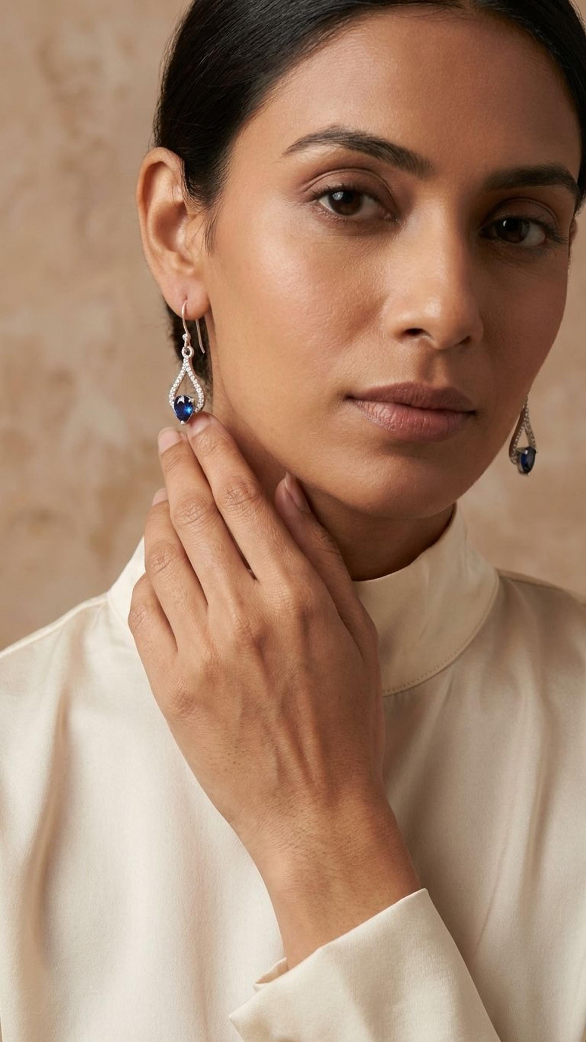 Kyanite Kyanite Earrings in 92.5 Sterling Silver — Surya Jewellers Jaipur