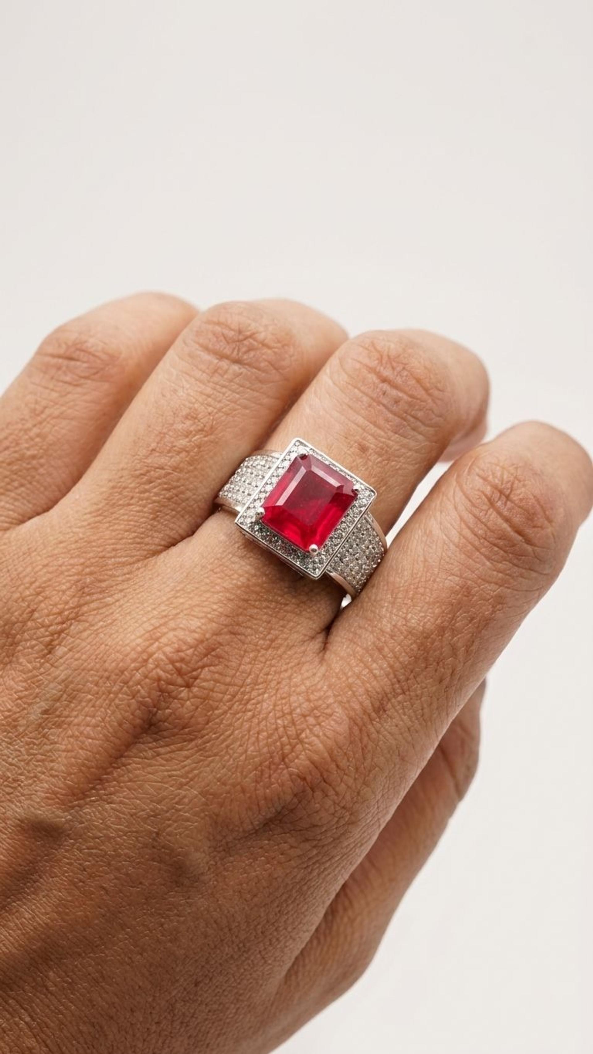 Ruby Ring view 4 — Rings in 92.5 Sterling Silver
