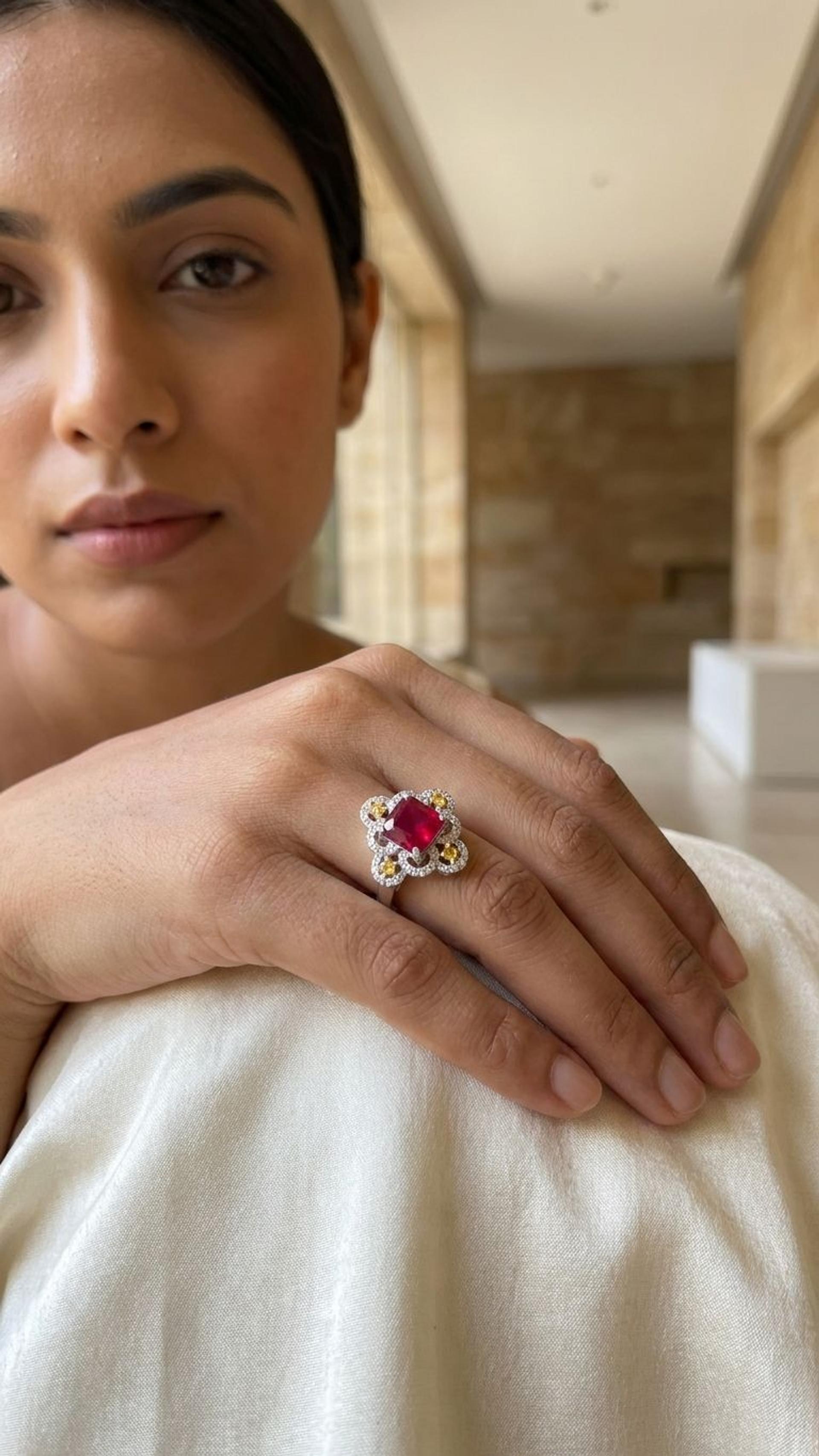Ruby Ruby Ring in 92.5 Sterling Silver — Surya Jewellers Jaipur