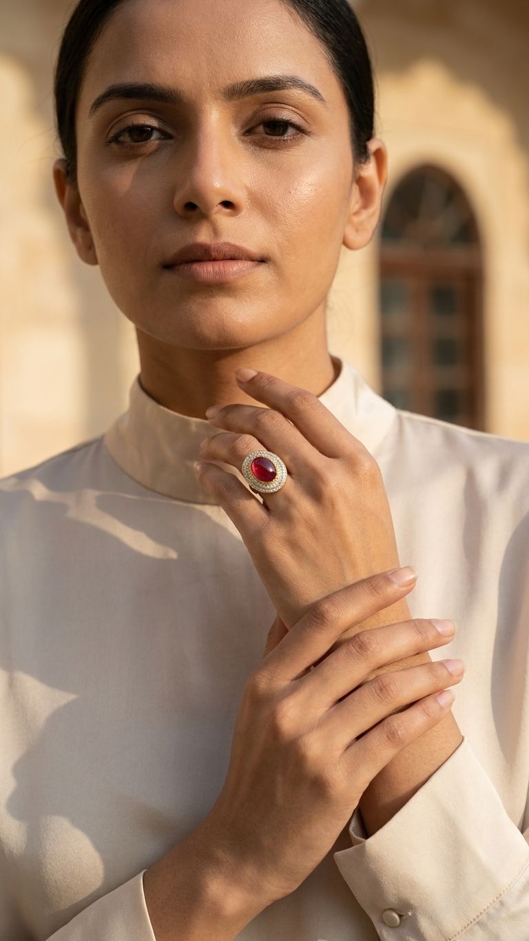 Ruby lite Ring view 3 — Rings in 92.5 Sterling Silver