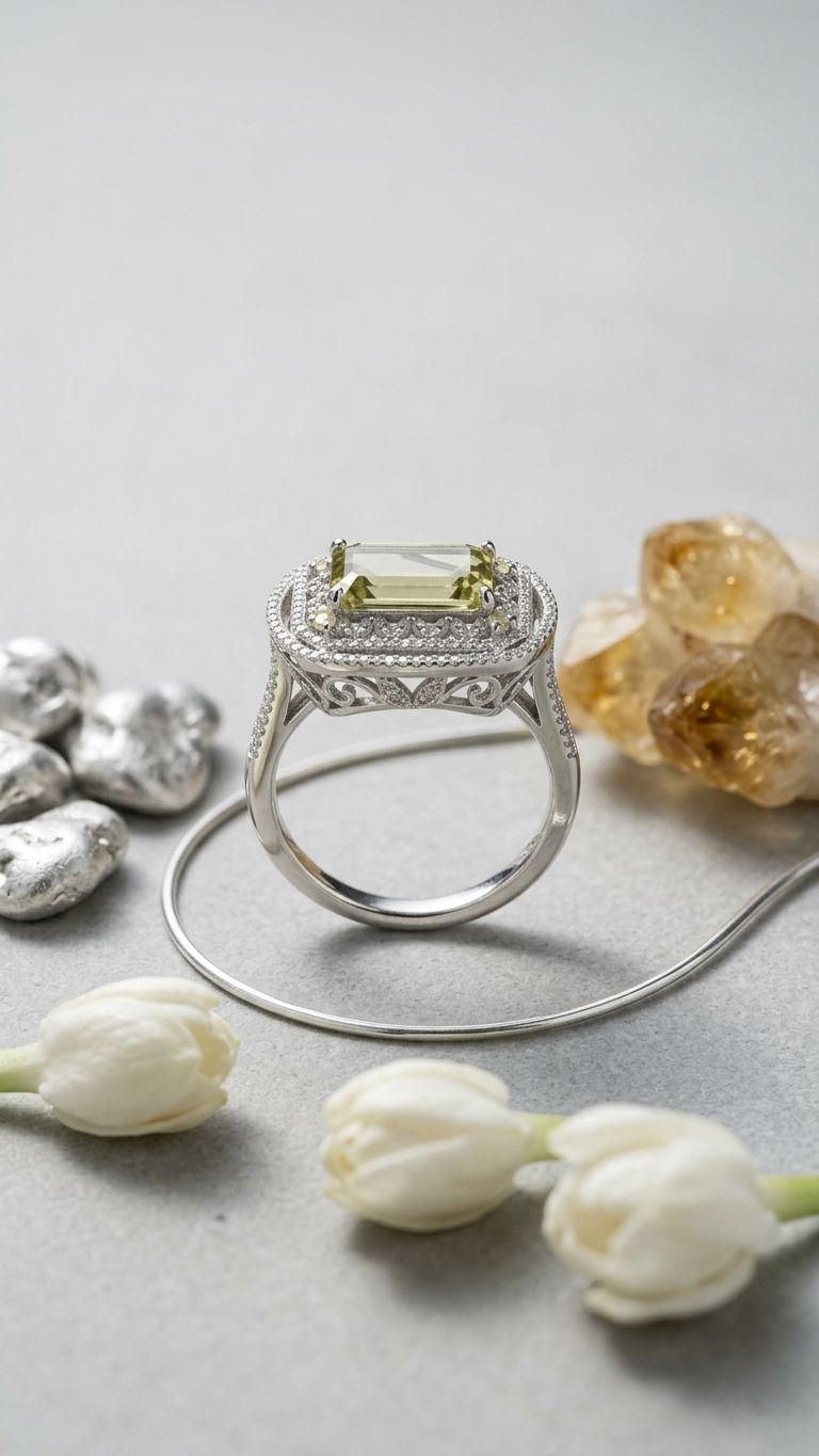 Tourmaline Ring view 2 — Rings in 92.5 Sterling Silver