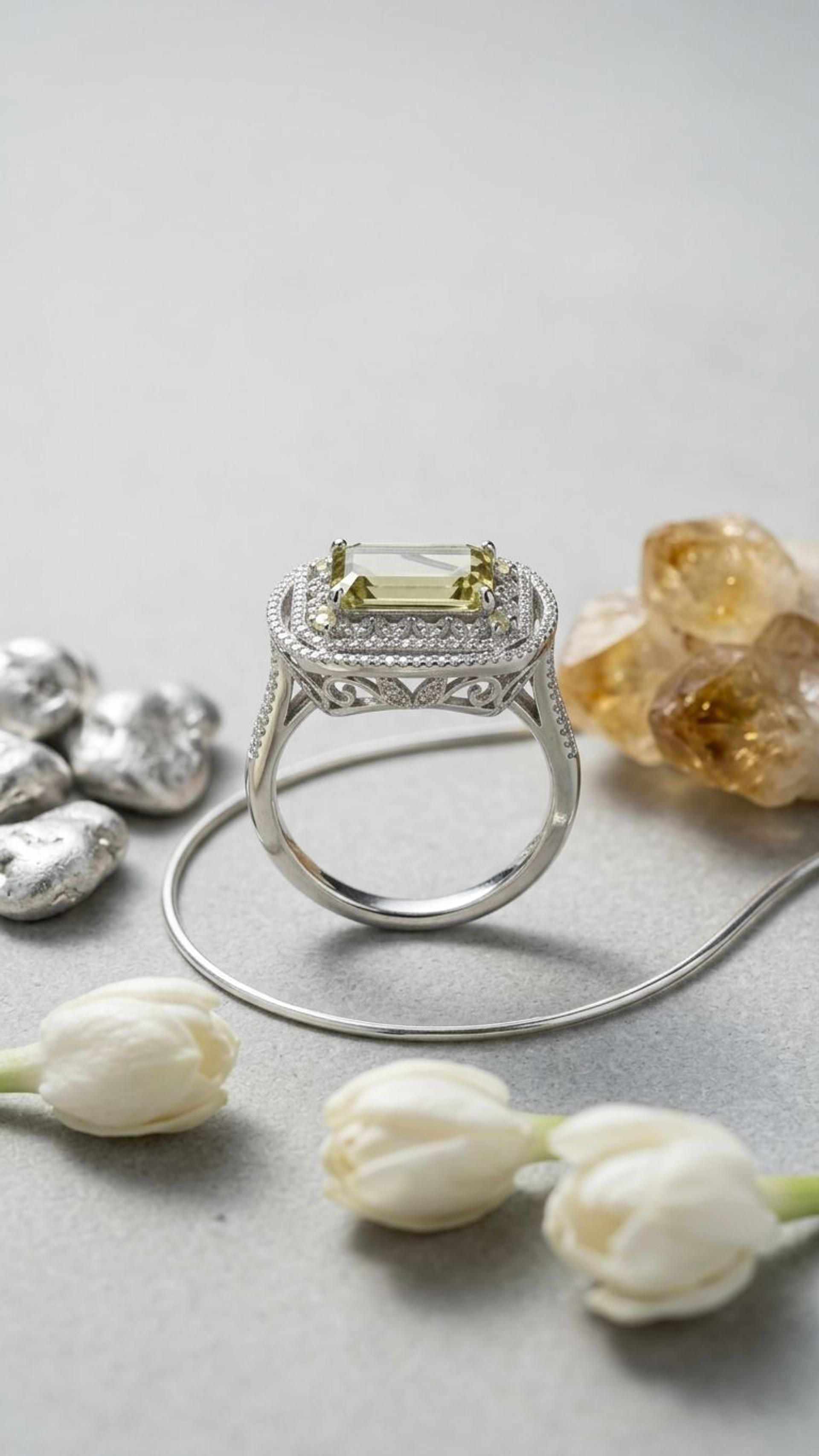 Tourmaline Ring view 2 — Rings in 92.5 Sterling Silver