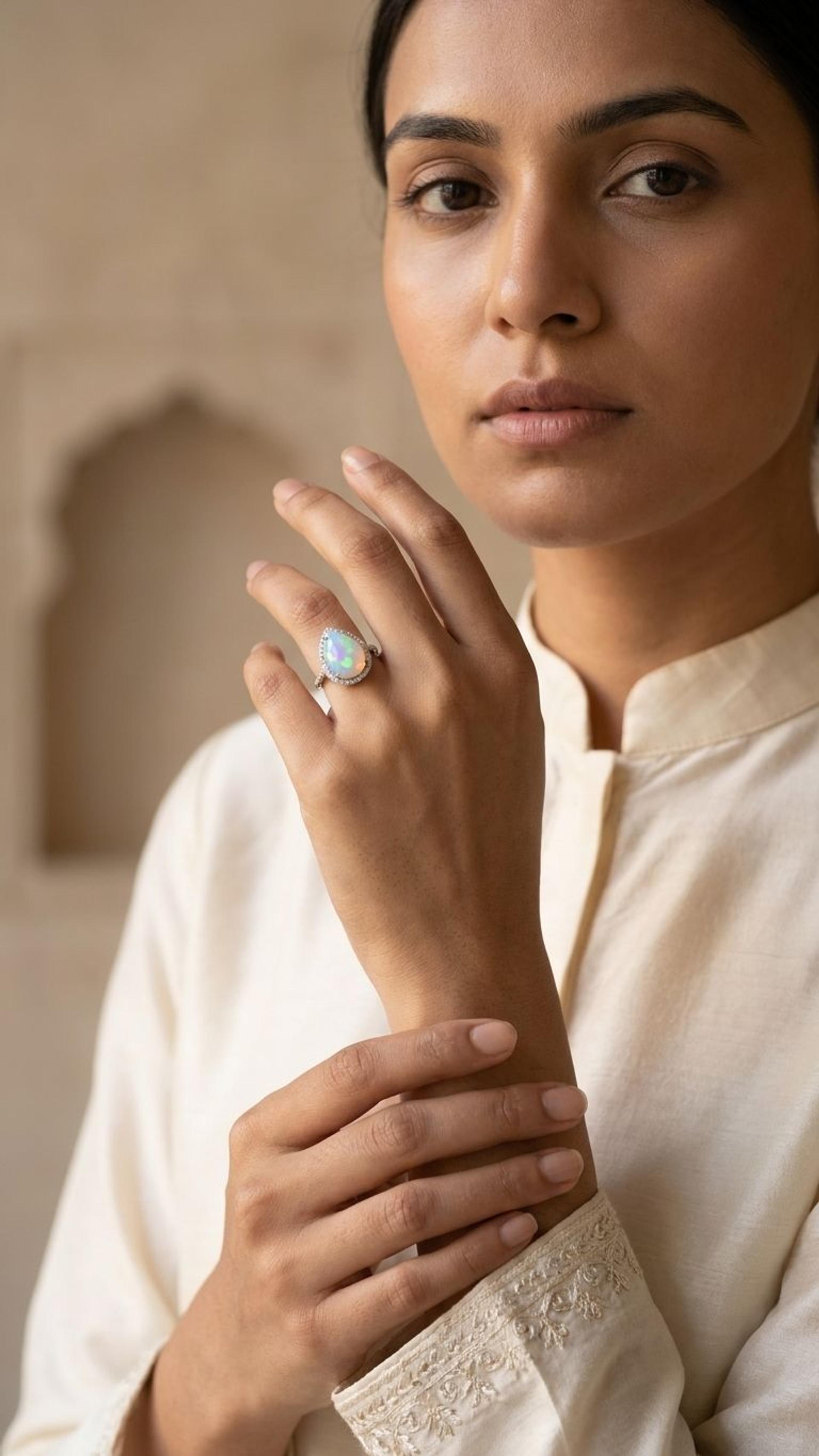 Opal Ring view 3 — Rings in 92.5 Sterling Silver