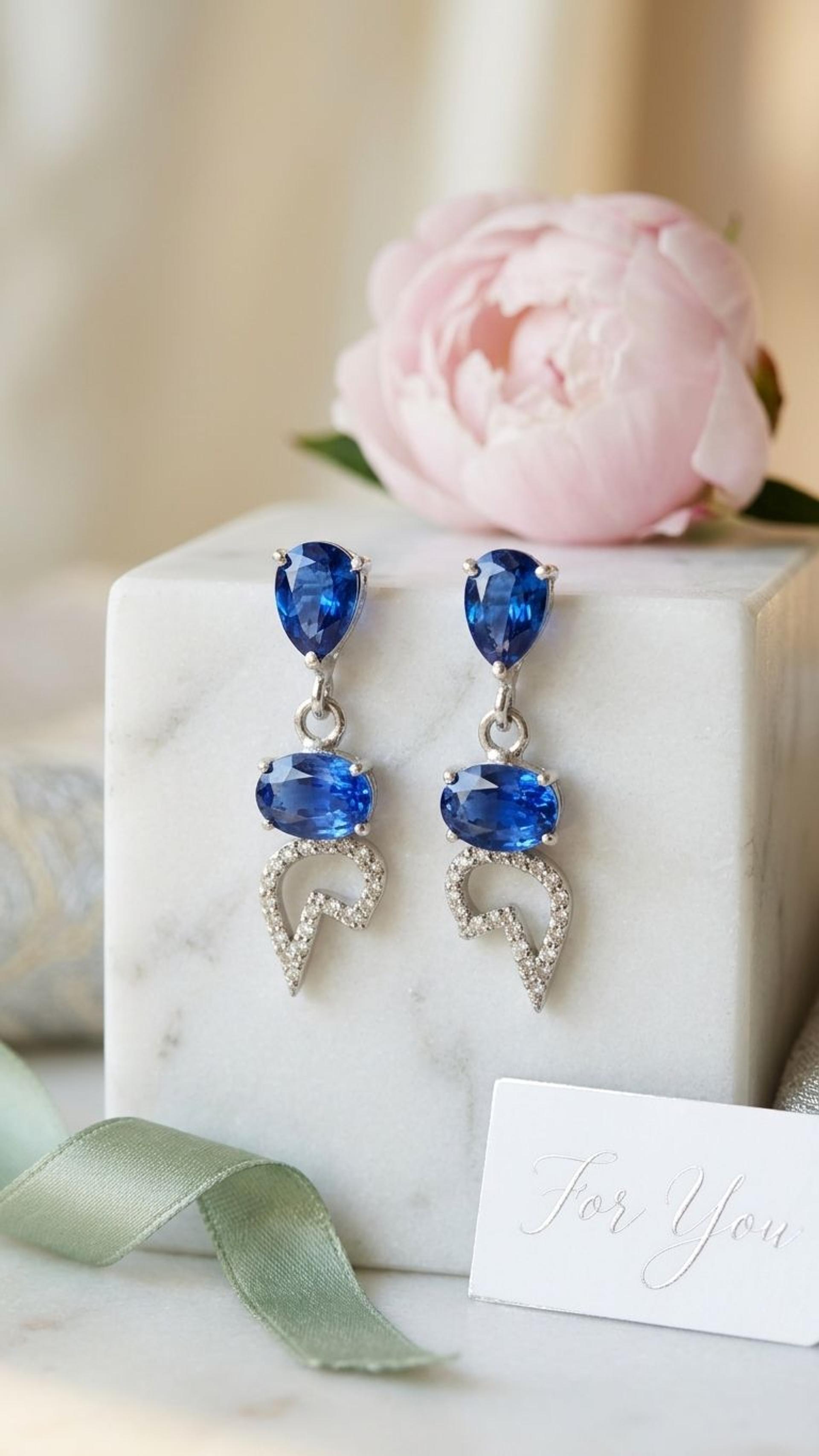 Kyanite Earrings view 4 — Earrings in 92.5 Sterling Silver