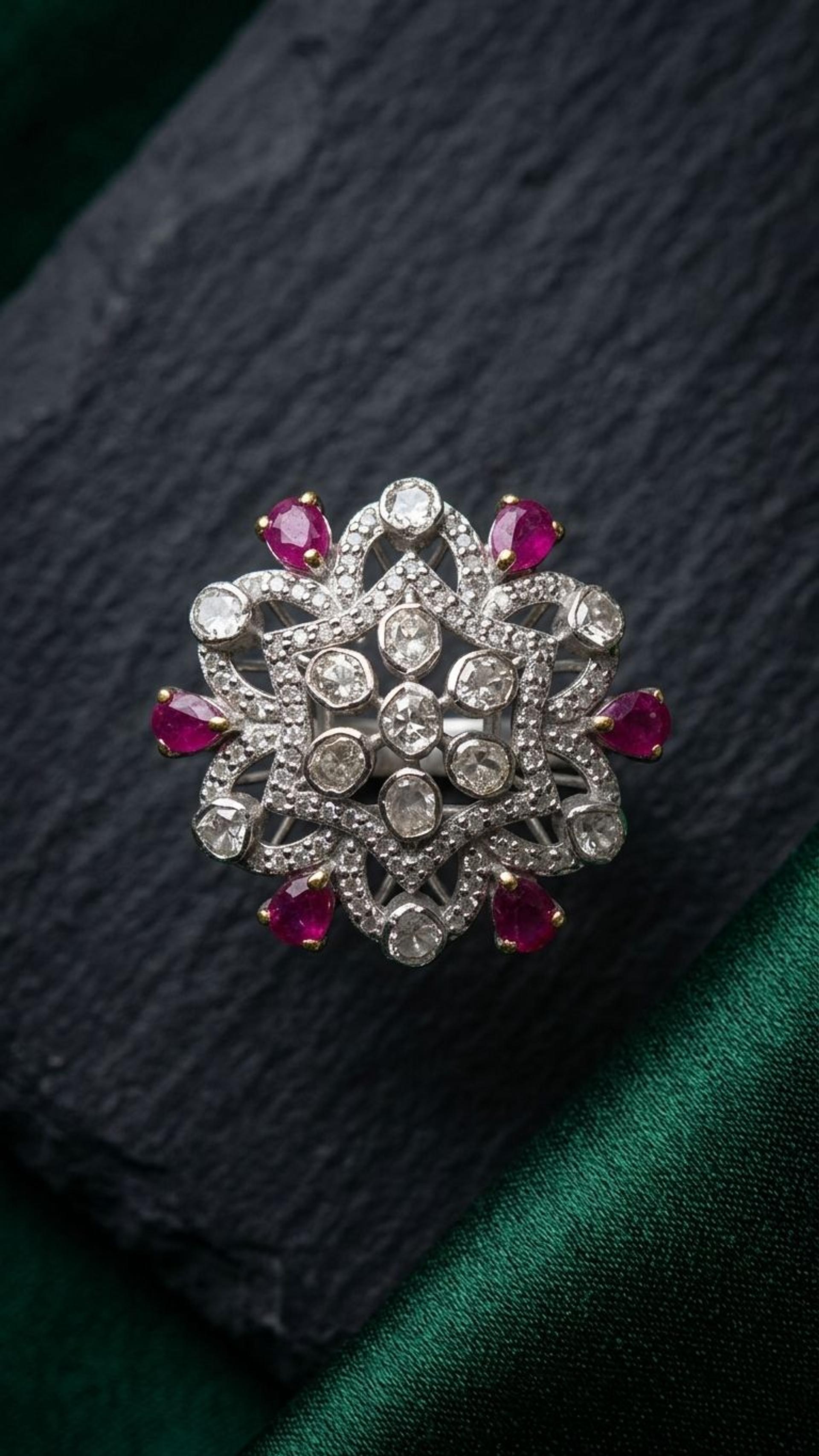 Ruby Ruby Ring in 92.5 Sterling Silver — Surya Jewellers Jaipur