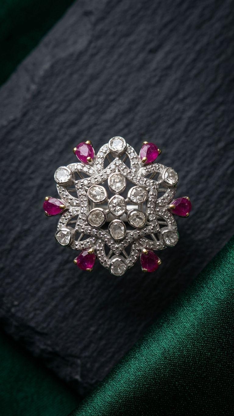 Ruby Ruby Ring in 92.5 Sterling Silver — Surya Jewellers Jaipur