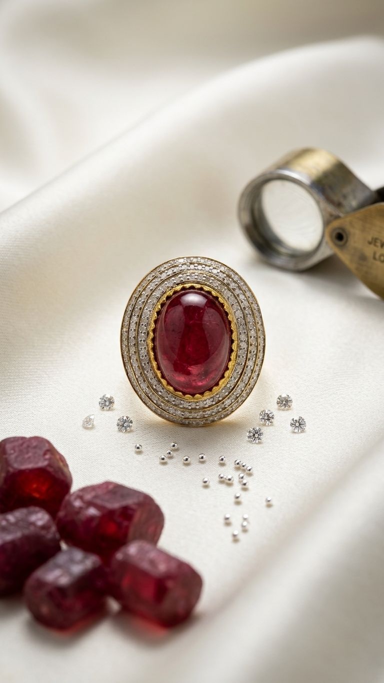 Ruby lite Ring view 4 — Rings in 92.5 Sterling Silver