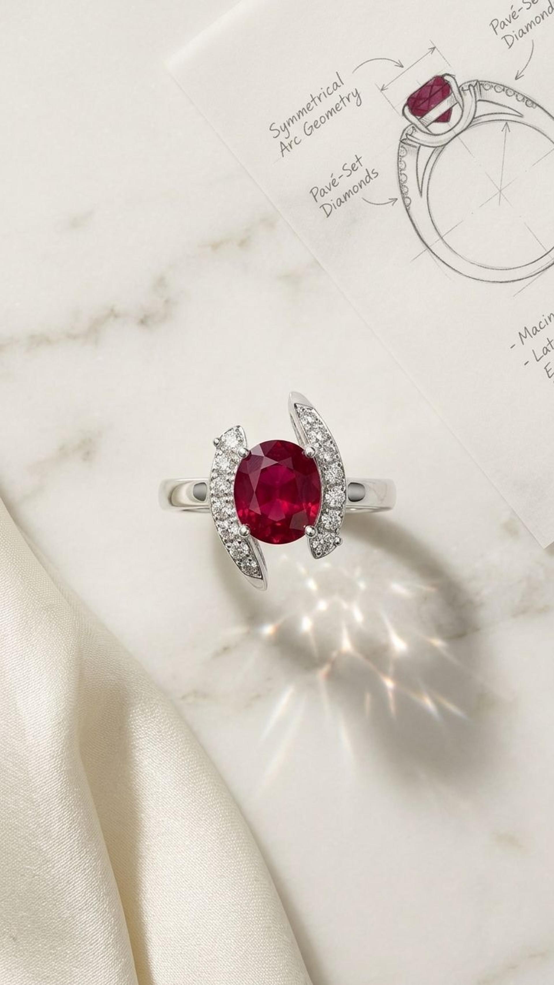 Ruby Ring view 3 — Rings in 92.5 Sterling Silver