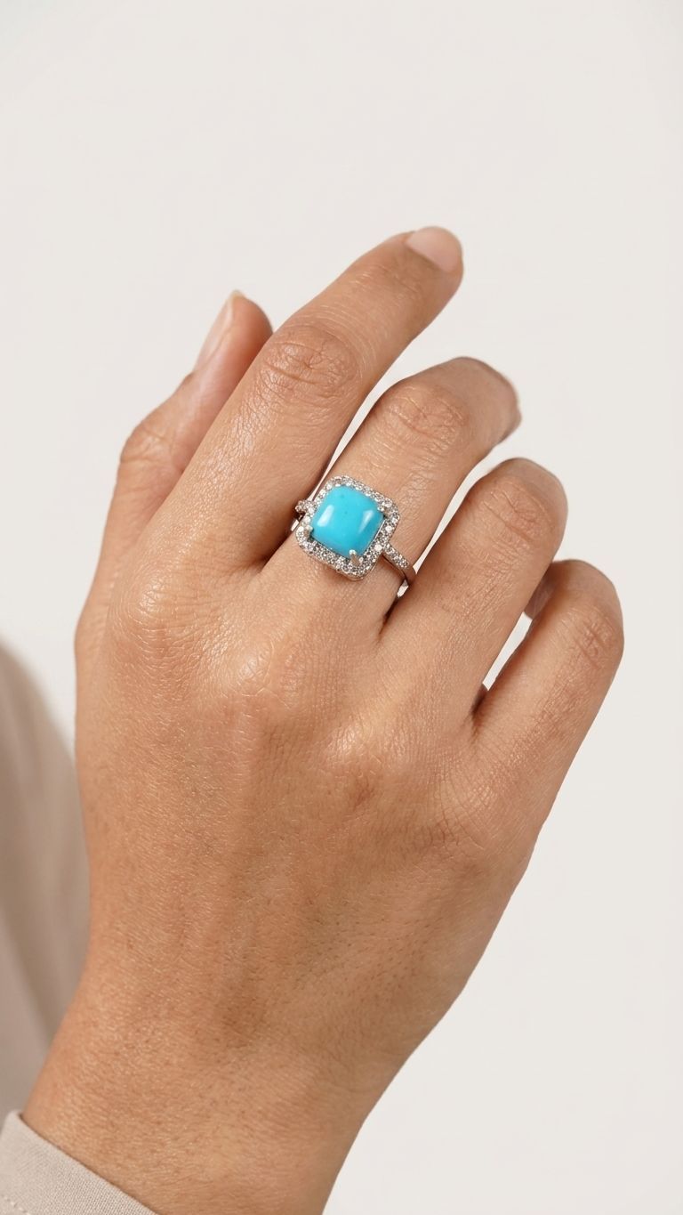Turquoise Ring view 4 — Rings in 92.5 Sterling Silver