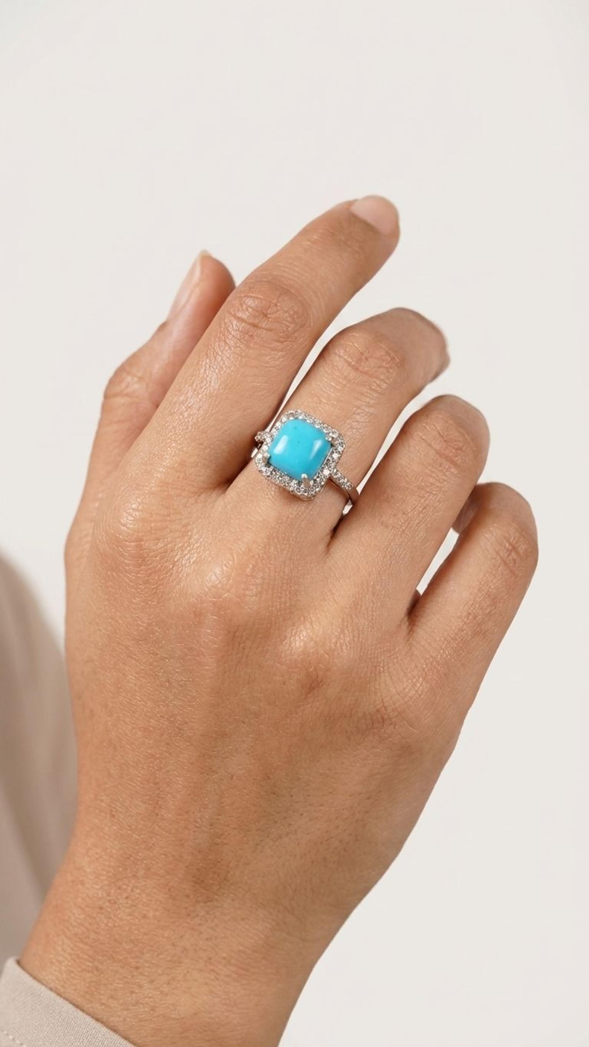 Turquoise Ring view 4 — Rings in 92.5 Sterling Silver
