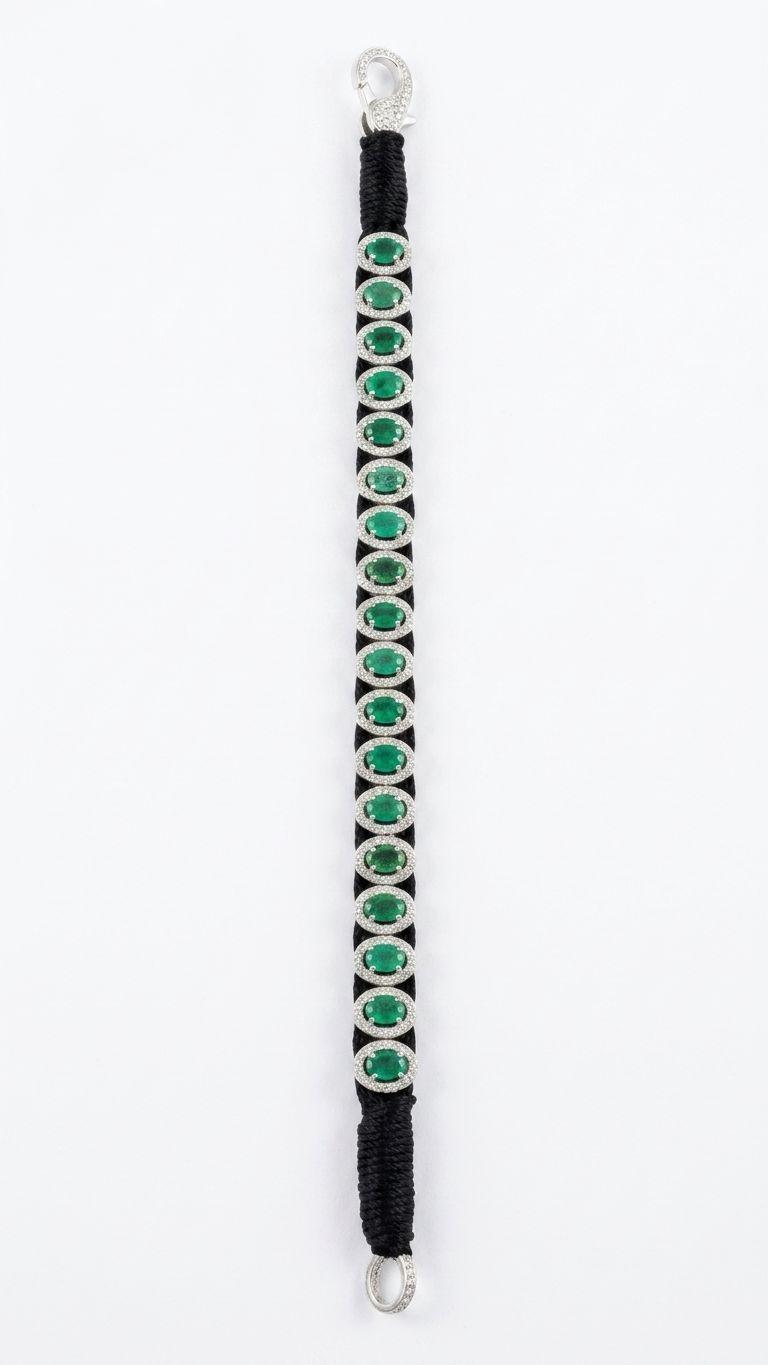 Emerald Emerald Bracelet in 92.5 Sterling Silver — Surya Jewellers Jaipur