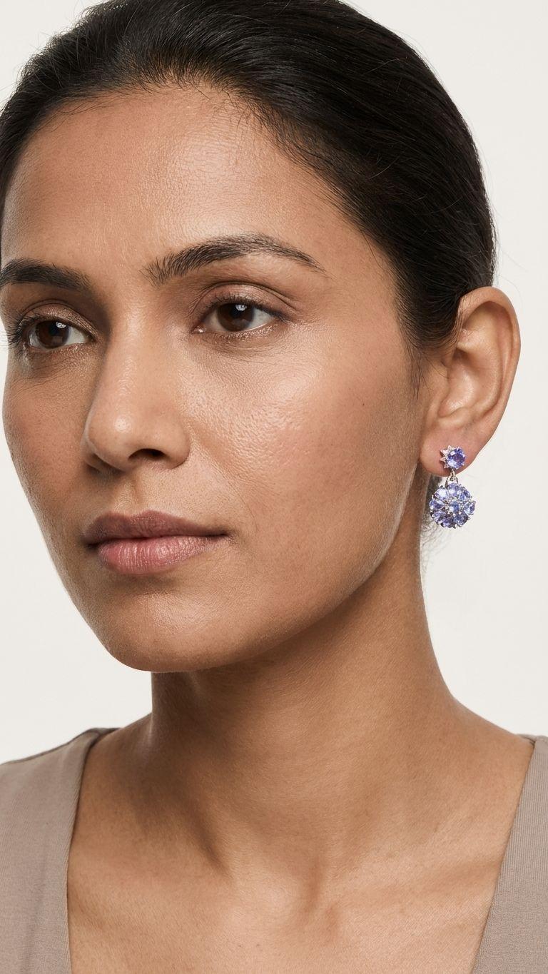 Tanzanite Tanzanite Earrings in 92.5 Sterling Silver — Surya Jewellers Jaipur