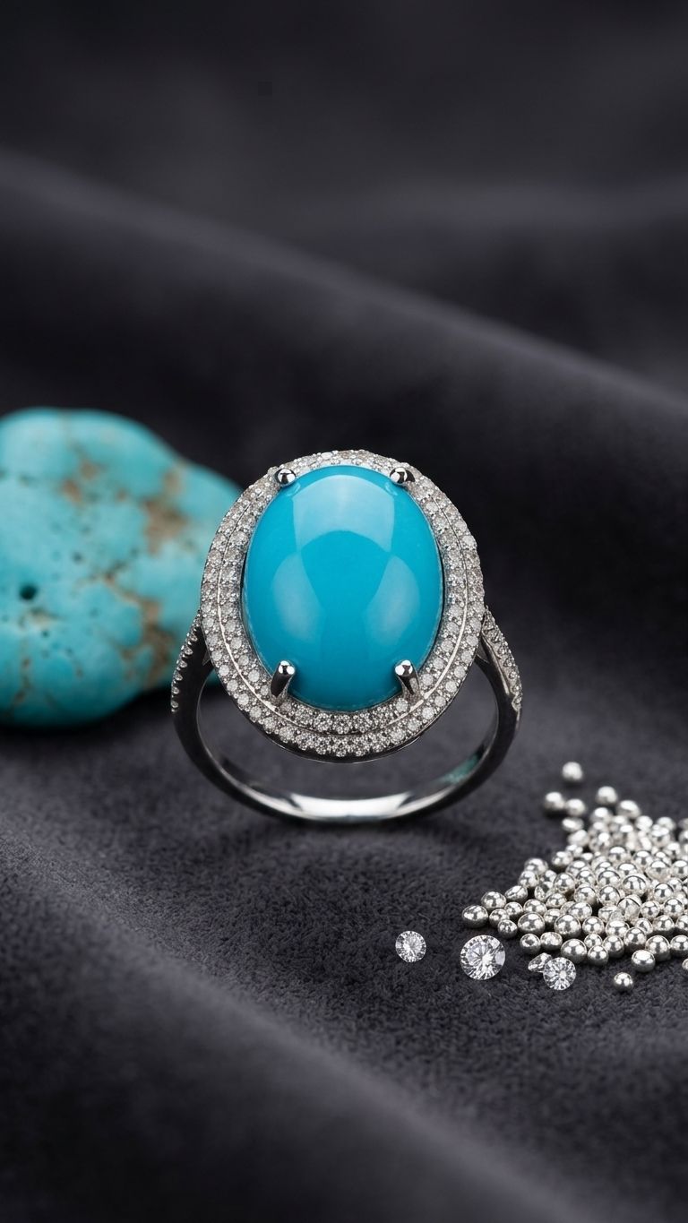 Turquoise Ring view 4 — Rings in 92.5 Sterling Silver