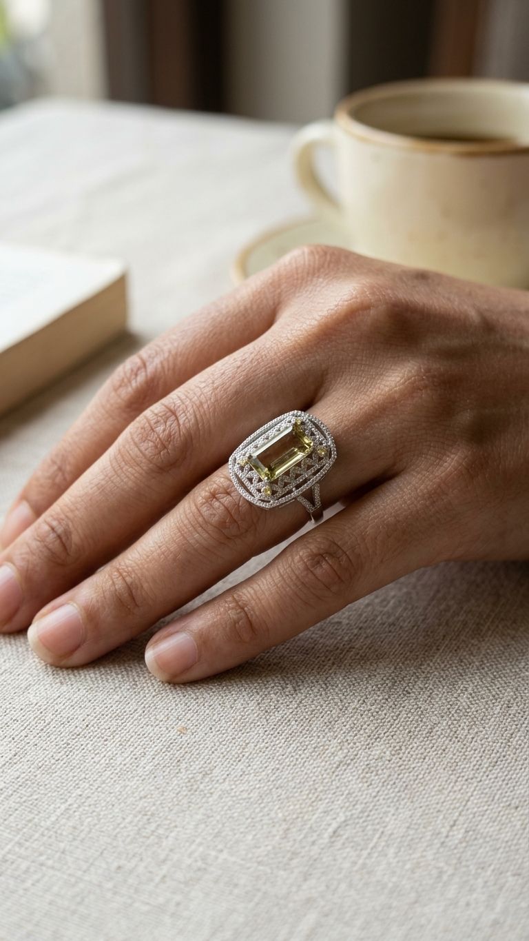 Tourmaline Ring view 3 — Rings in 92.5 Sterling Silver