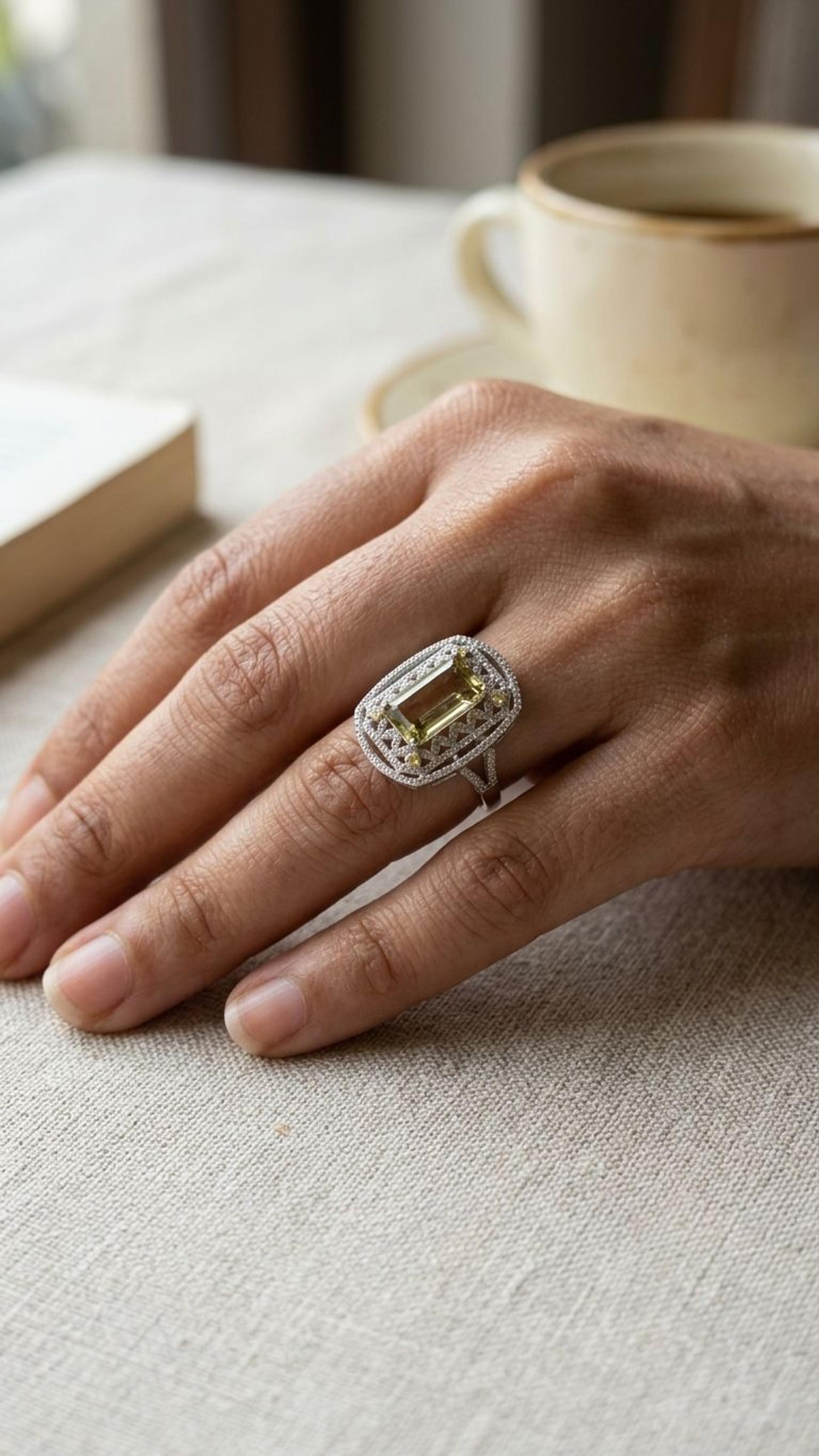 Tourmaline Ring view 3 — Rings in 92.5 Sterling Silver