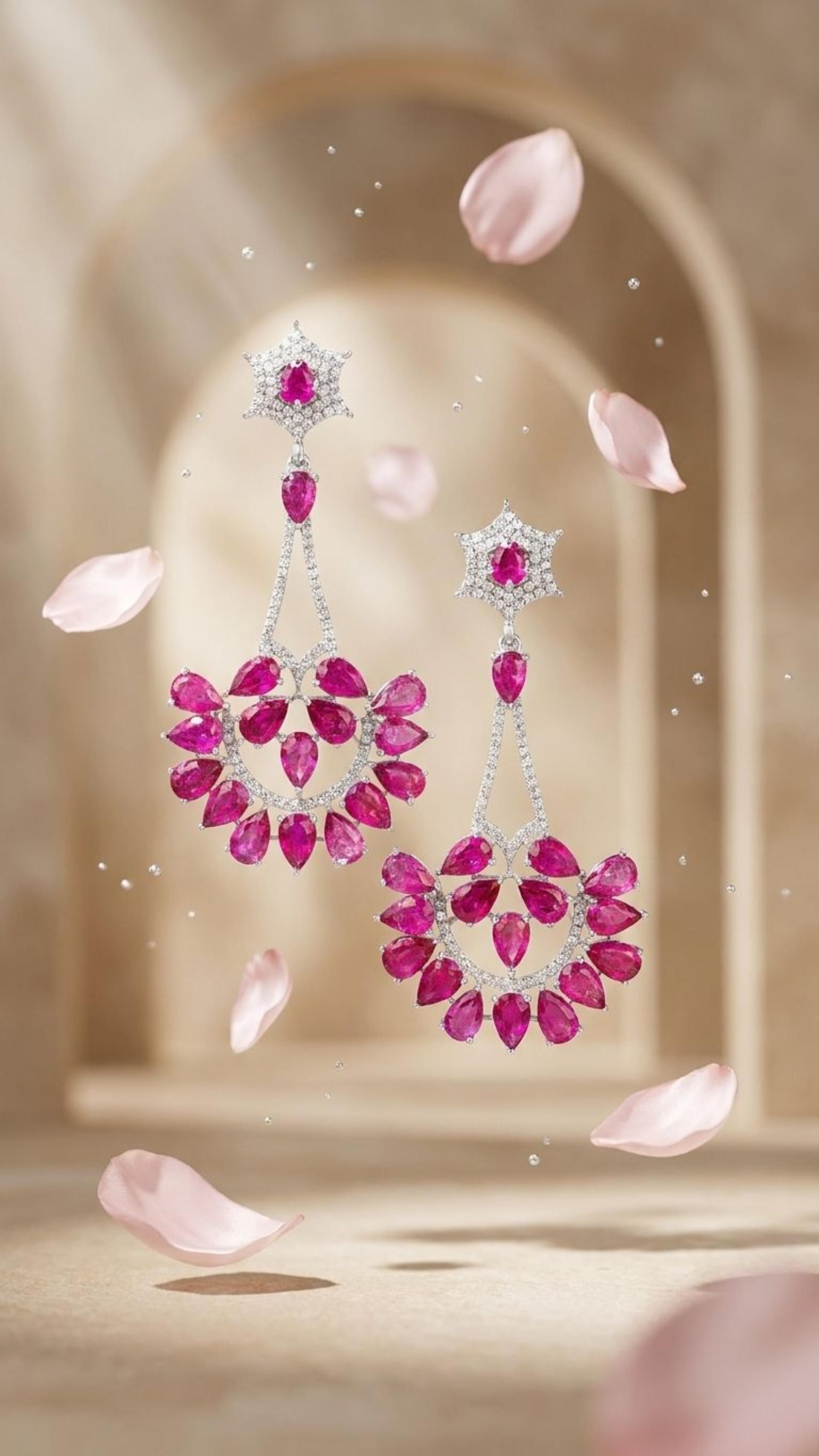 Ruby Earrings view 4 — Earrings in 92.5 Sterling Silver