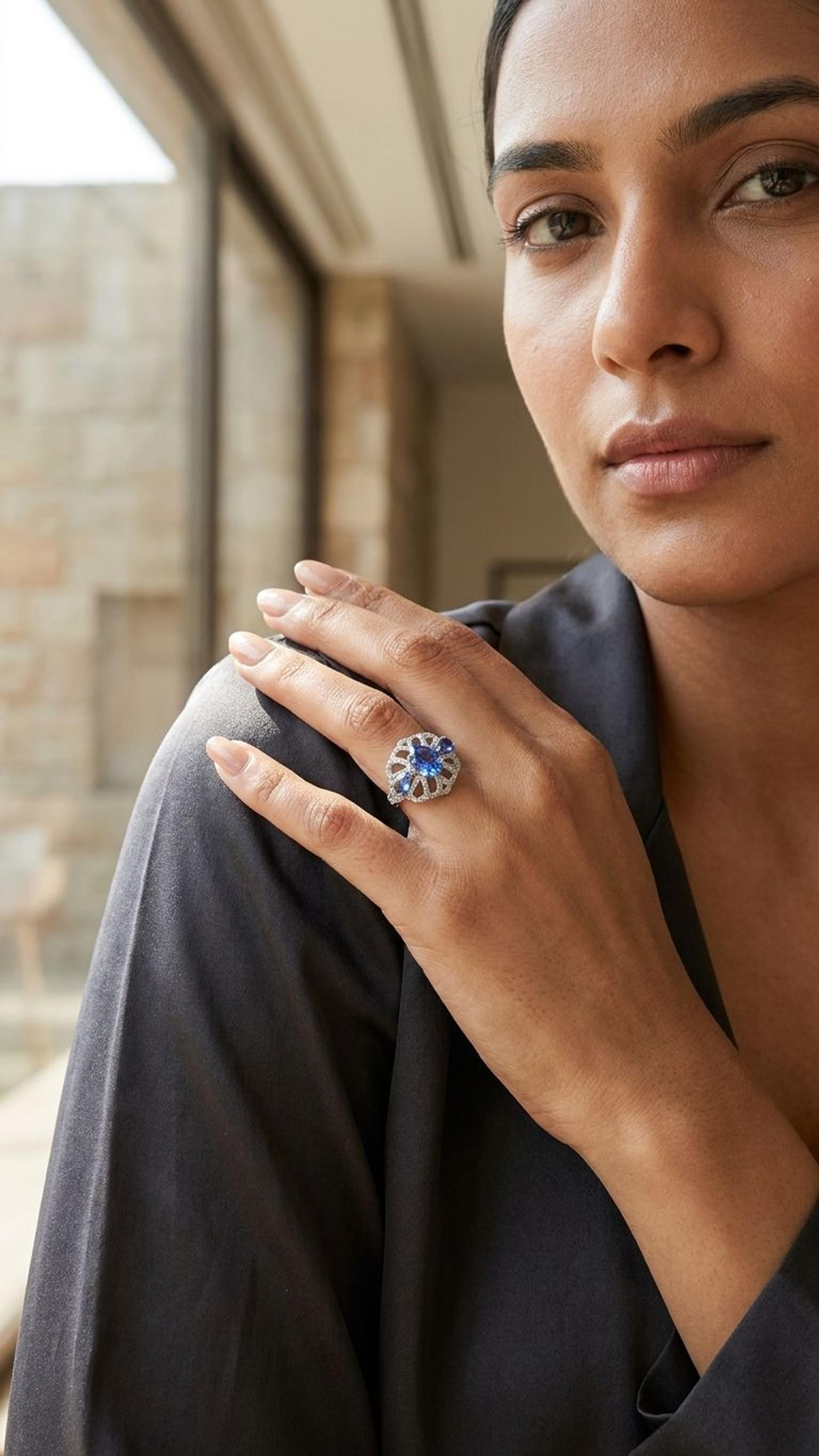 Tanzanite Tanzanite Tanzanite1 Ring in 92.5 Sterling Silver — Surya Jewellers Jaipur