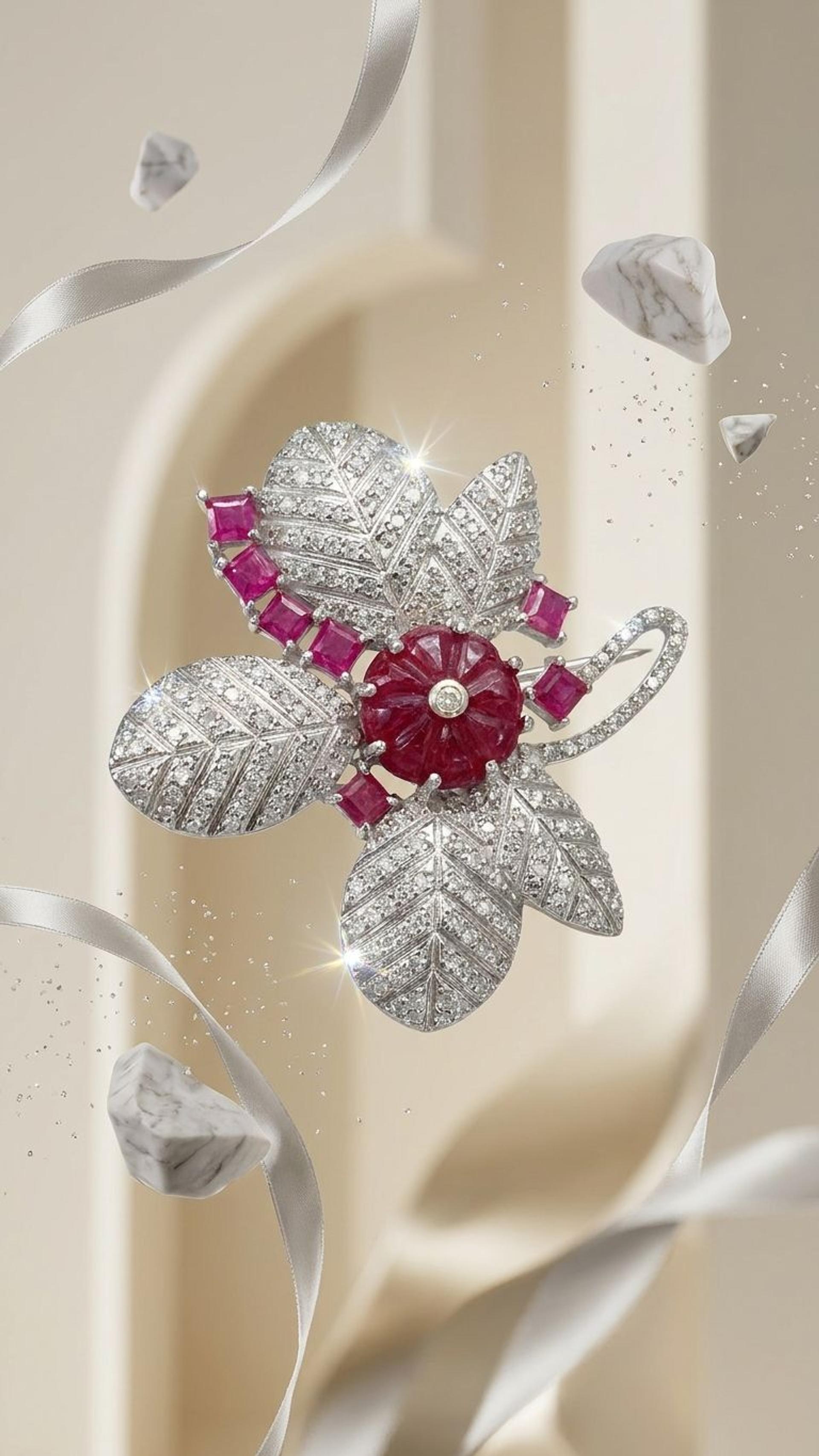 Ruby Ruby Carbeen Brooch view 4 — Brooches in 92.5 Sterling Silver