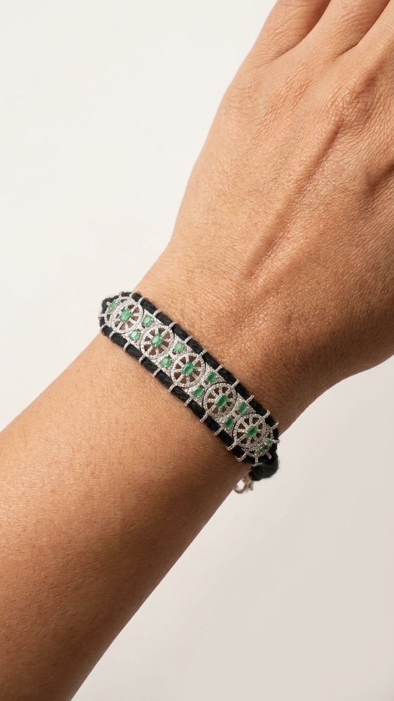 Emerald Bracelet view 4 — Bracelets in 92.5 Sterling Silver