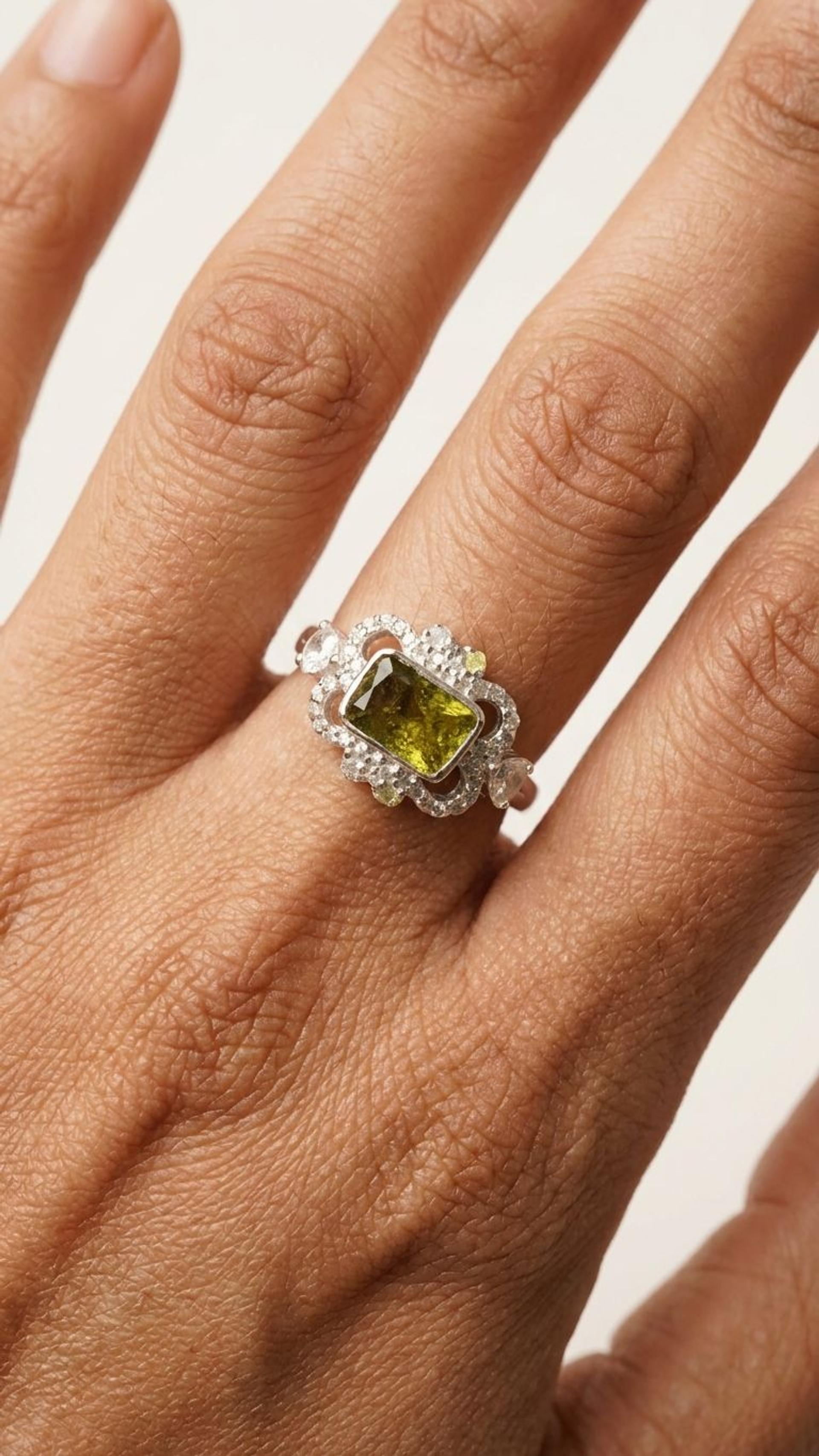 Diamond Polki Ring view 4 — Rings in 92.5 Sterling Silver