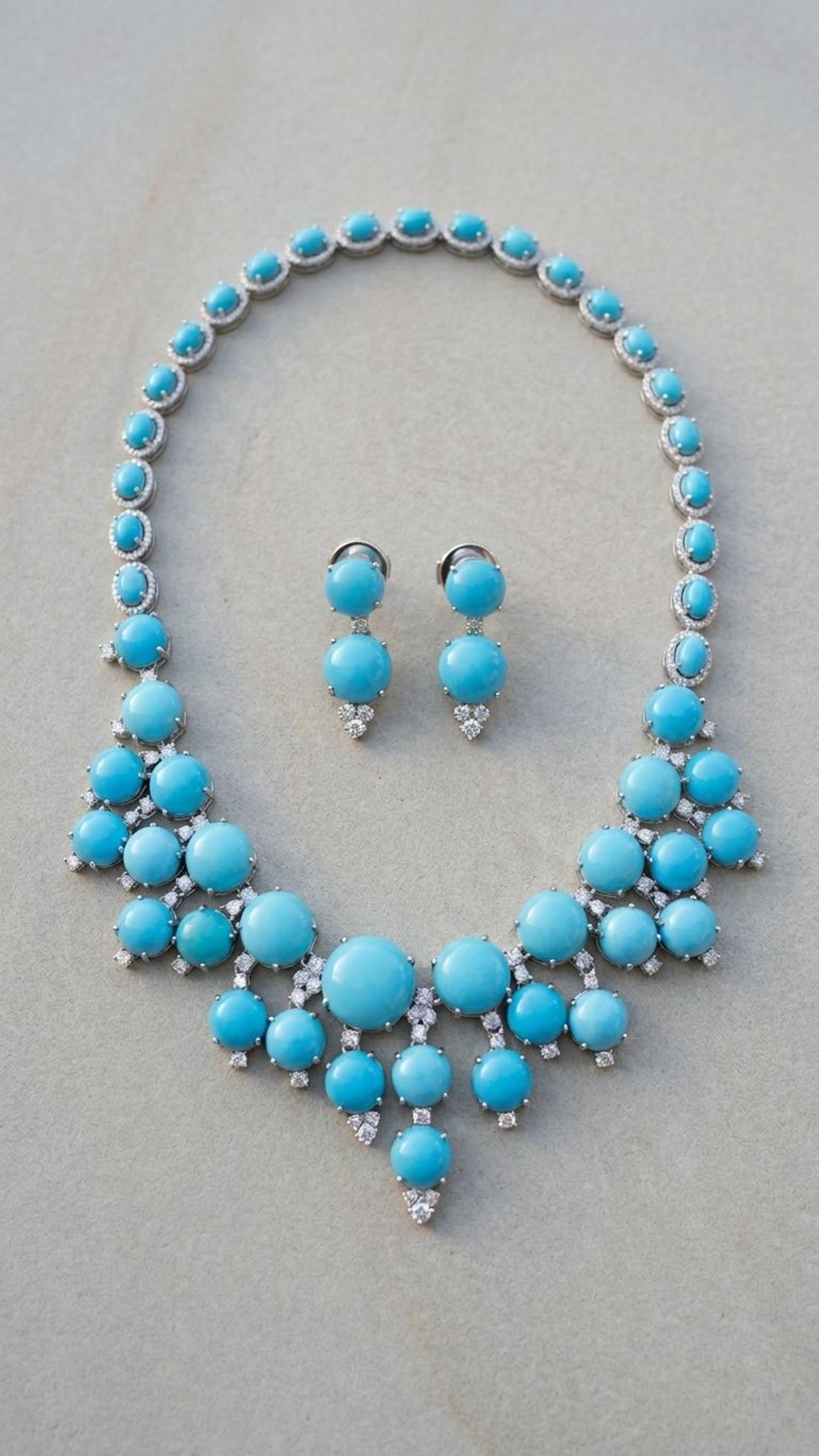Turquoise Necklace view 2 — Necklaces in 92.5 Sterling Silver