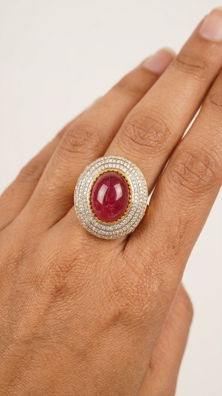 Ruby lite Ring view 2 — Rings in 92.5 Sterling Silver